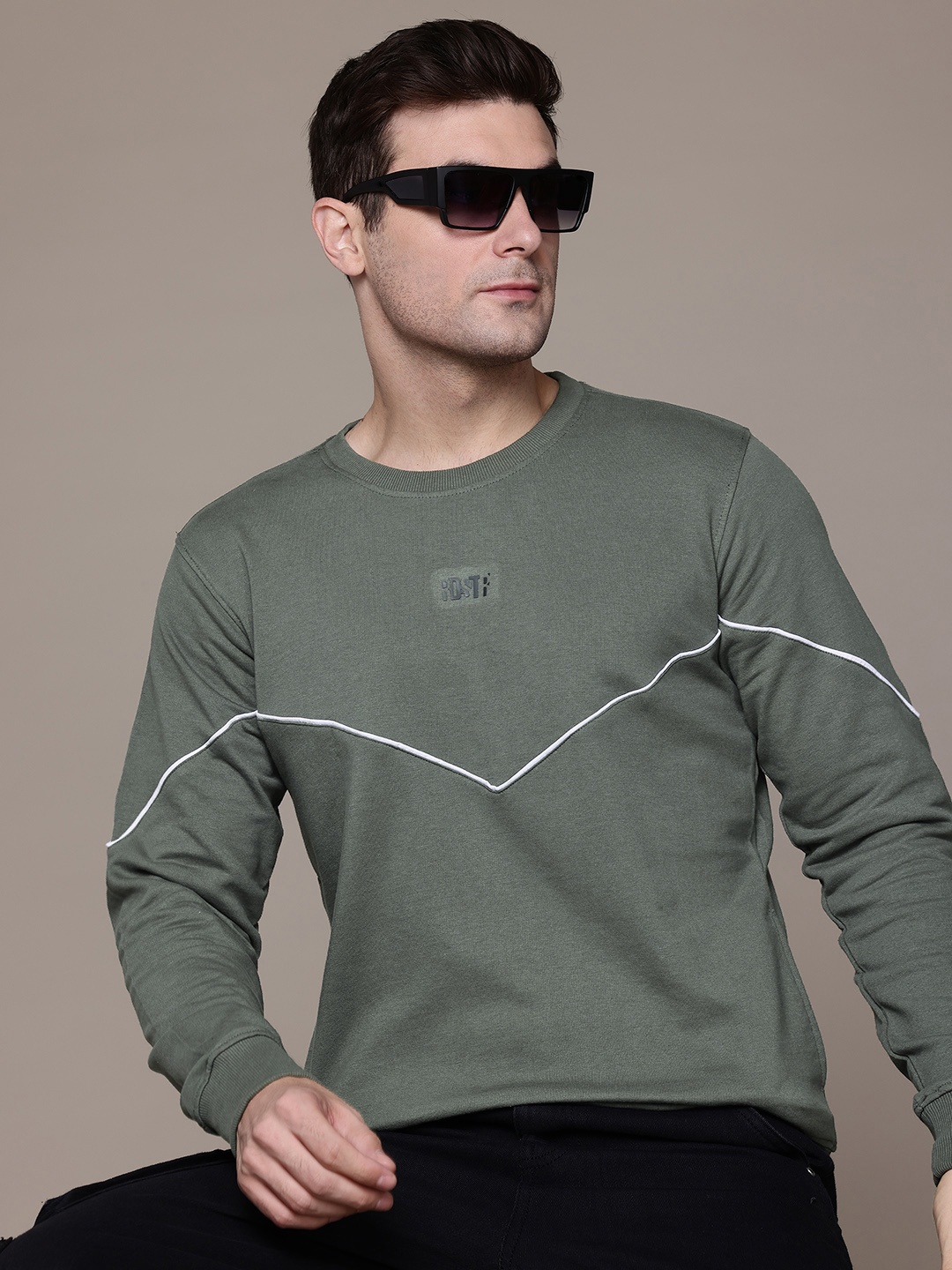 

The Roadster Lifestyle Co. Contrast Tipping Sweatshirt, Green