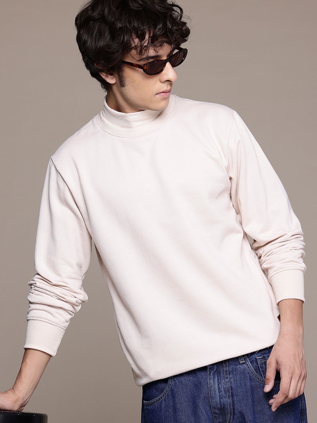 

Roadster The Lifestyle Co. High Neck Sweatshirt, Cream