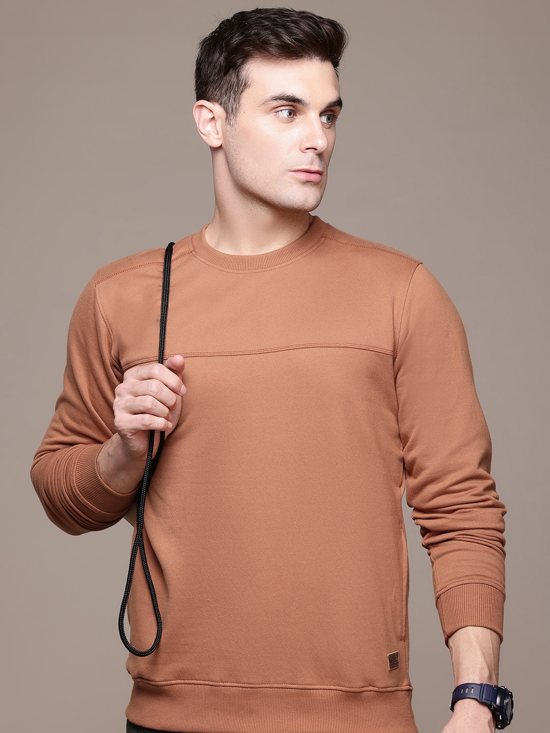 

The Roadster Lifestyle Co. Men Sweatshirt, Beige