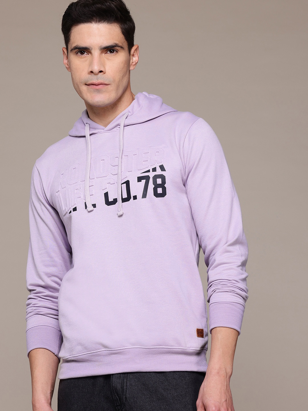 

The Roadster Lifestyle Co. Brand Logo Print Hooded Sweatshirt, Lavender