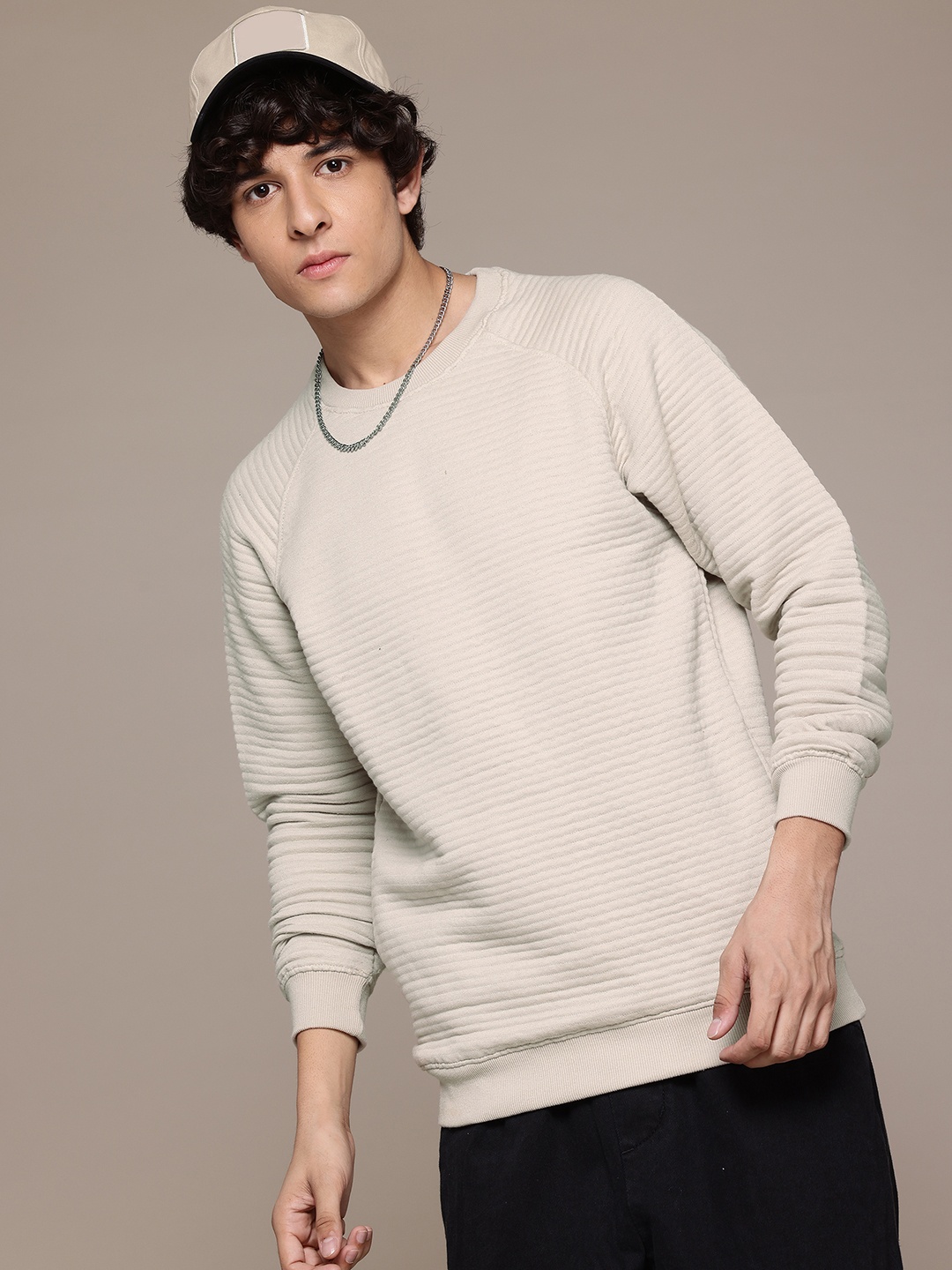 

The Roadster Lifestyle Co. Raglan Sleeves Sweatshirt, Beige