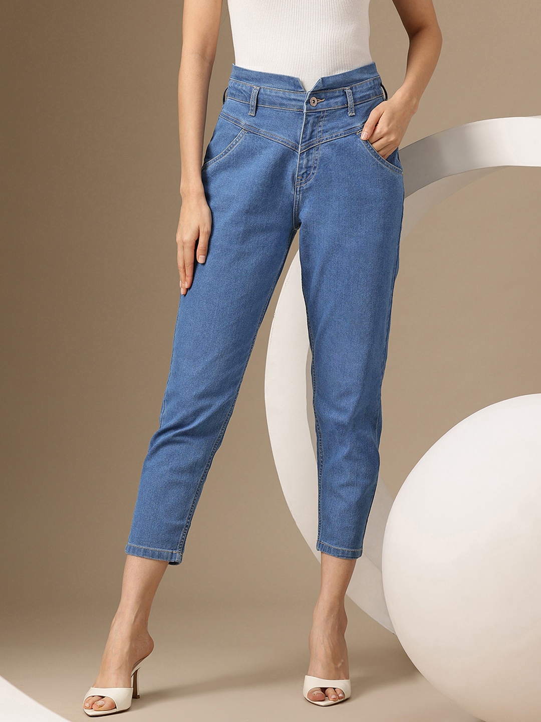 

Chemistry Women Stretchable High-Rise Mom Fit Jeans, Blue