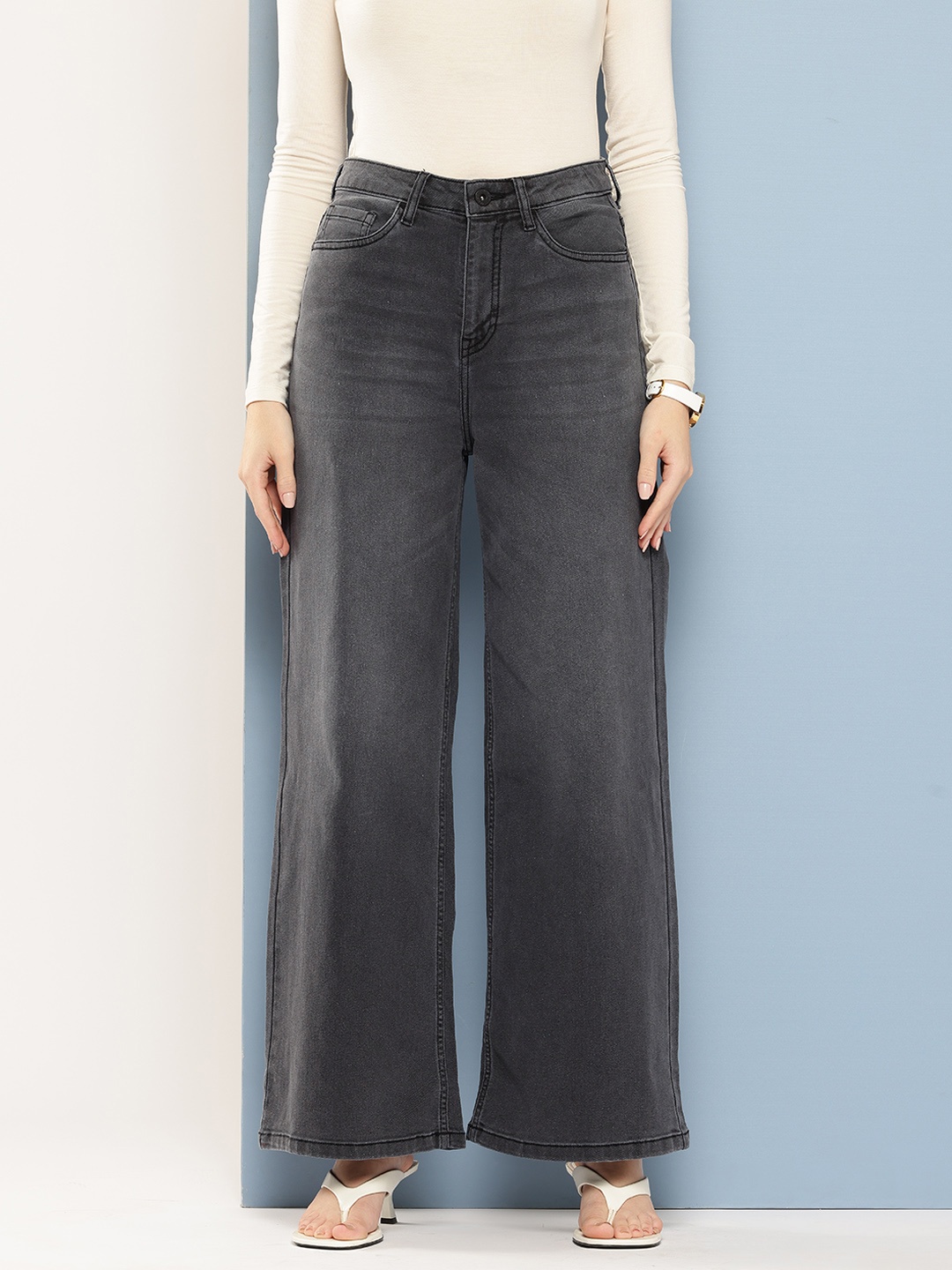 

Chemistry Women Wide Leg High-Rise Jeans, Charcoal