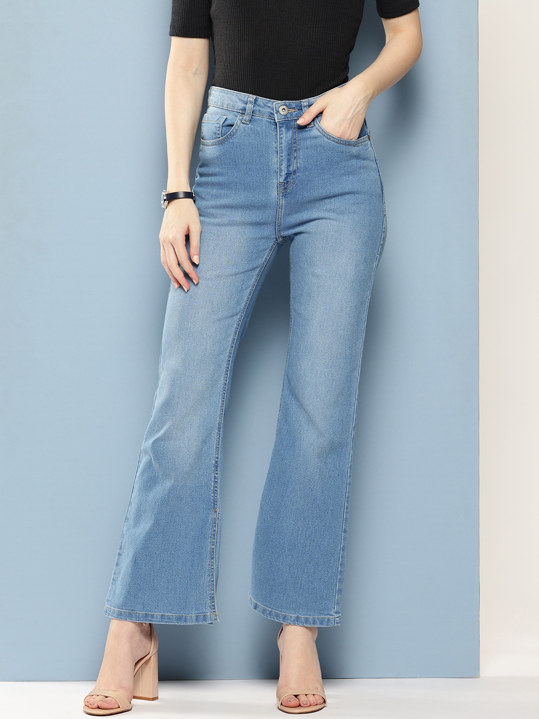 

Chemistry Women Bootcut High-Rise Light Fade Stretchable Jeans, Blue