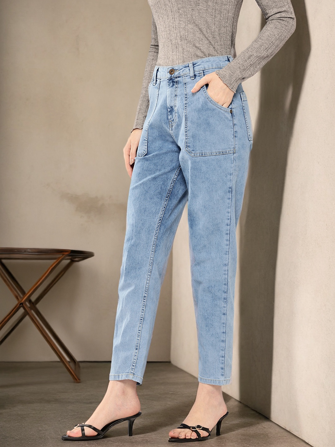 

Chemistry Women Boyfriend Fit Stretchable Jeans, Blue