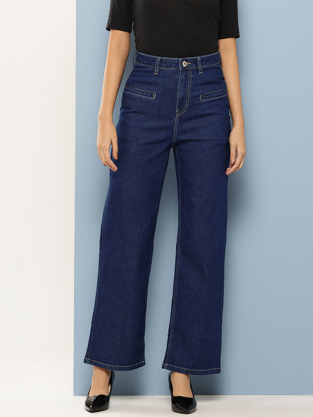 

Chemistry Women Straight Fit High-Rise Jeans, Blue