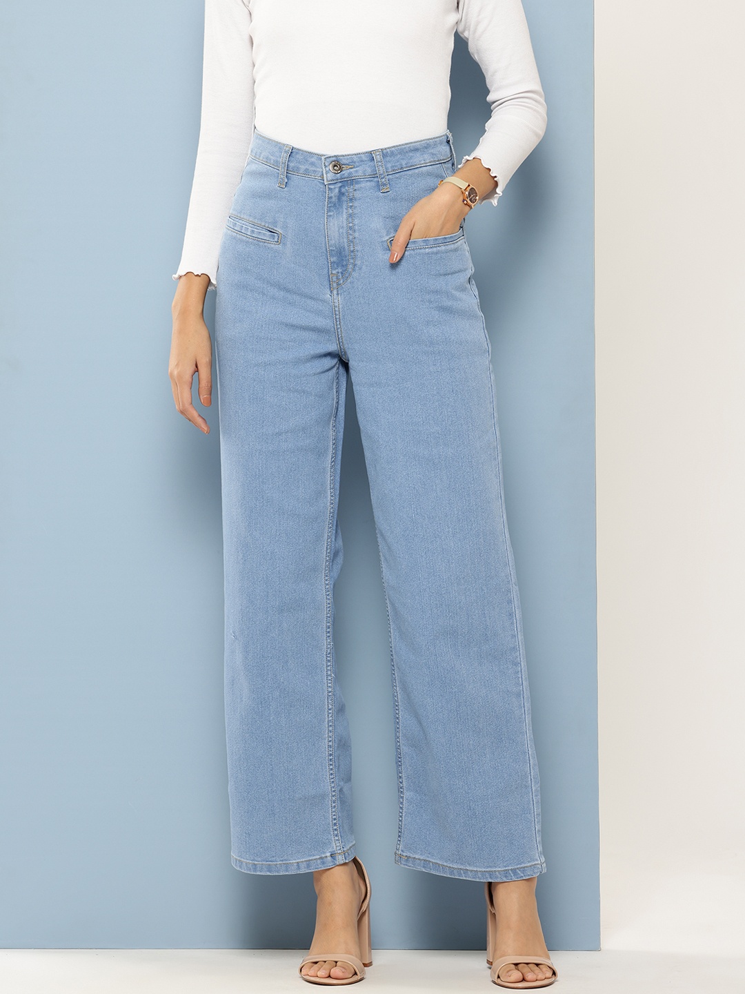 

Chemistry Women Straight Fit High-Rise Stretchable Jeans, Blue