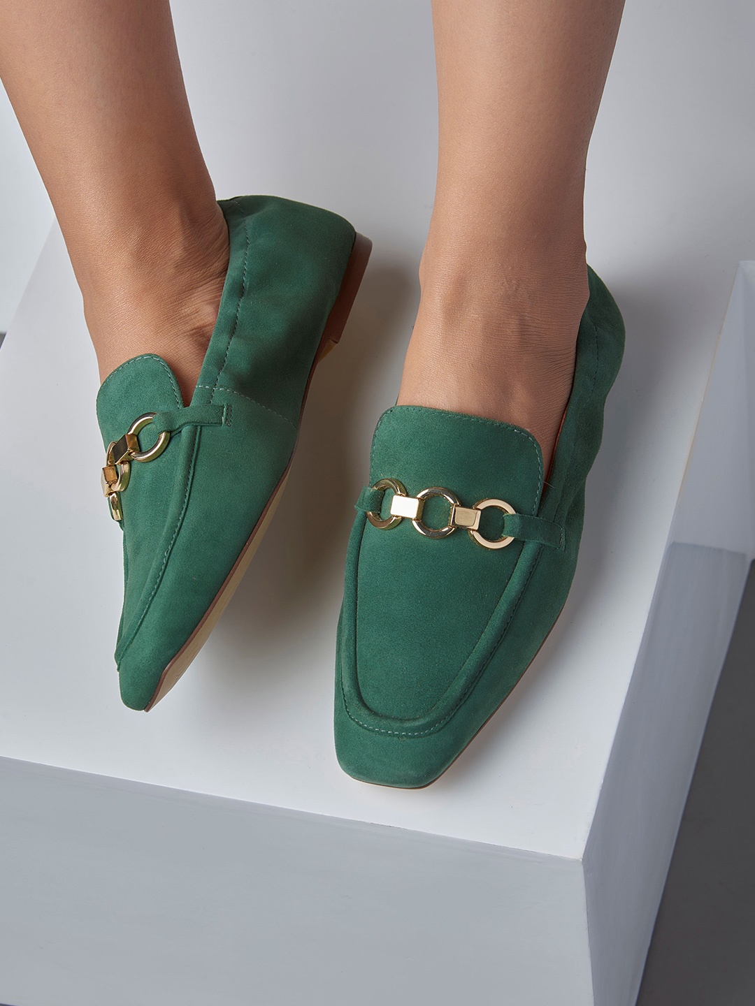 

Oroh Women Leather Slip-On Sneakers, Green