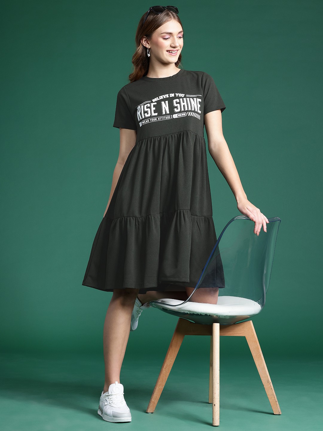 

DressBerry Printed A-Line Dress, Olive