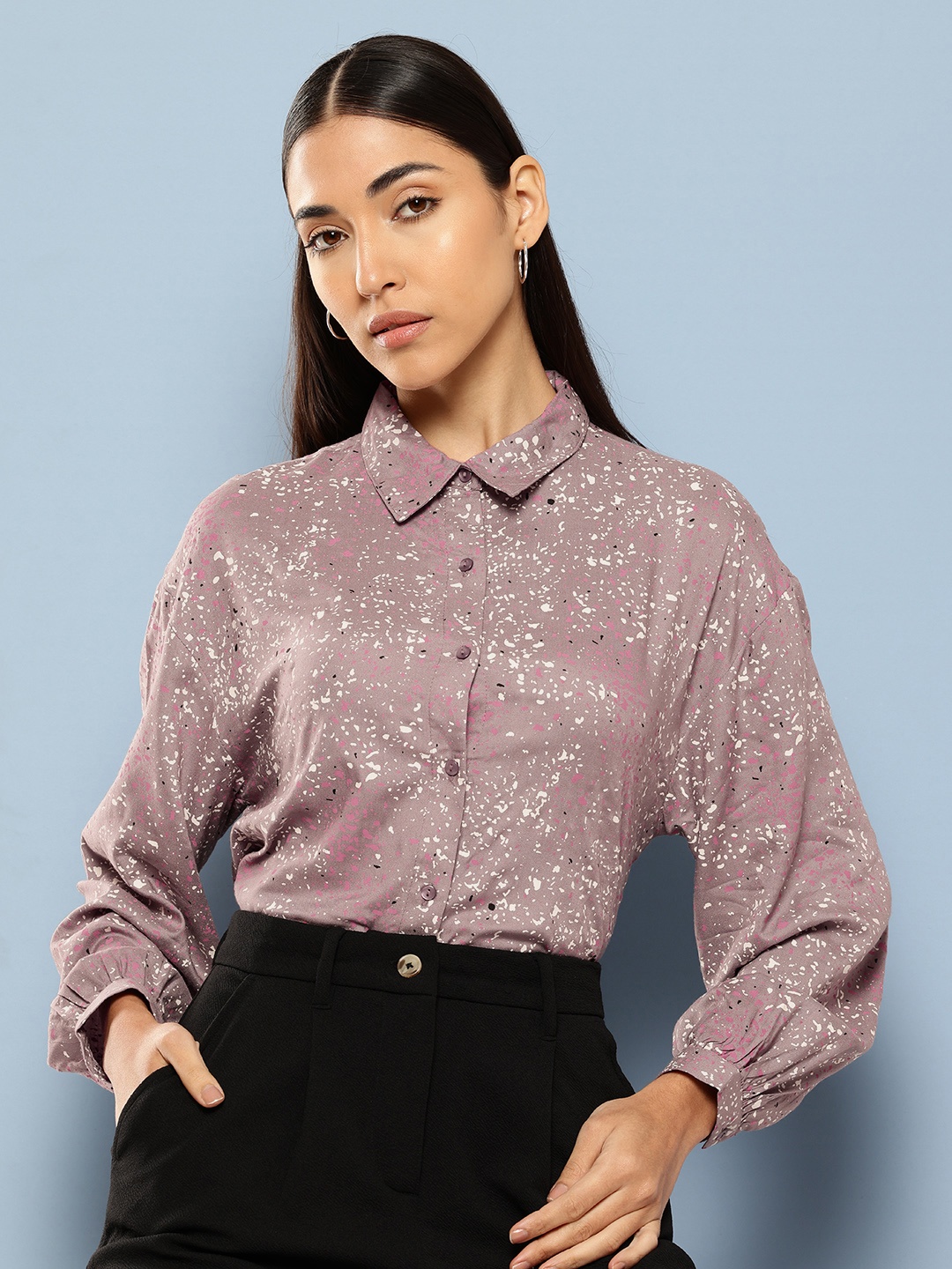 

Chemistry Printed Casual Shirt, Mauve