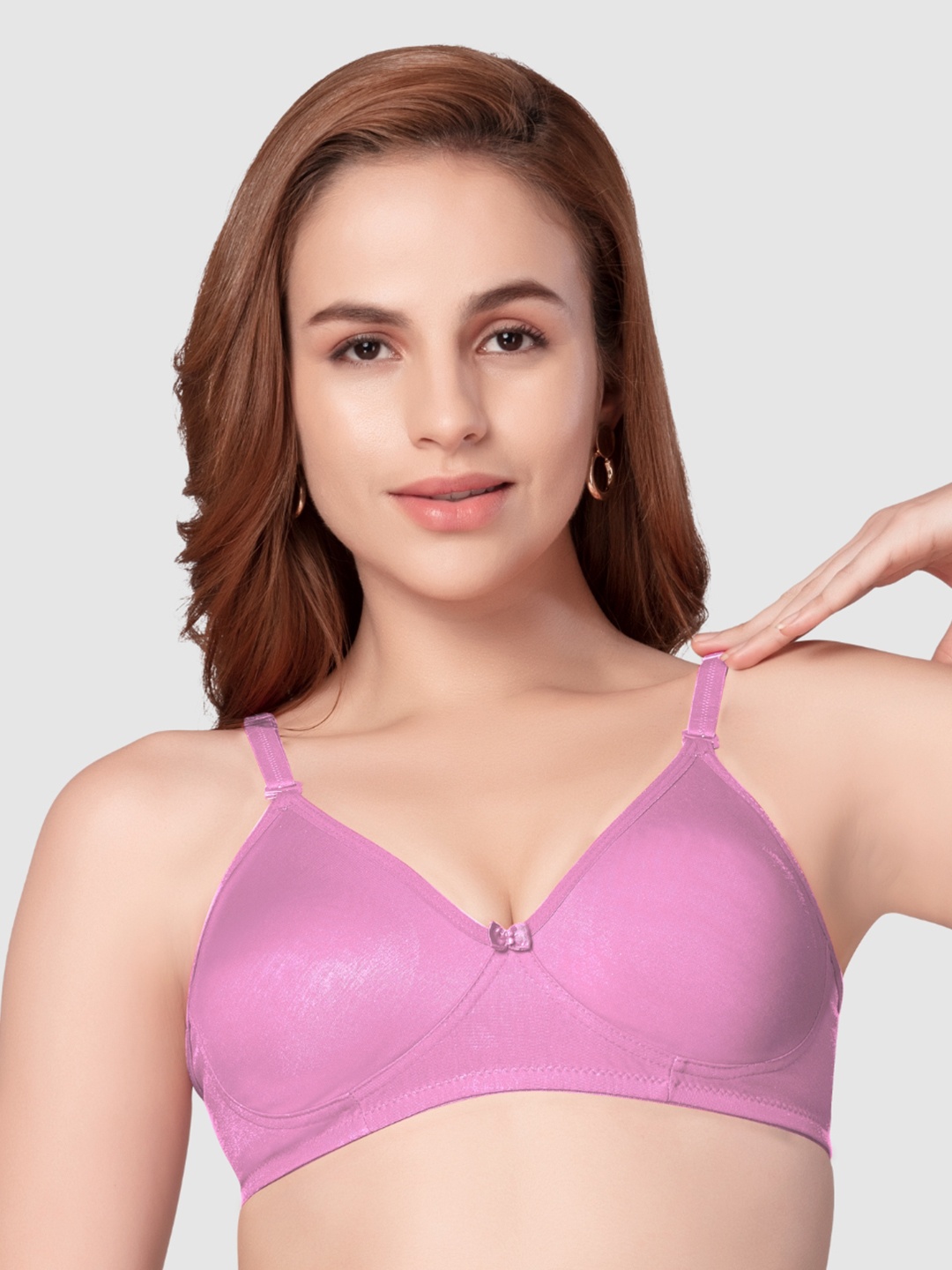 

Daisy Dee Full Coverage Non Padded Super Support Pure Cotton Everyday Bra-All Day Comfort, Pink