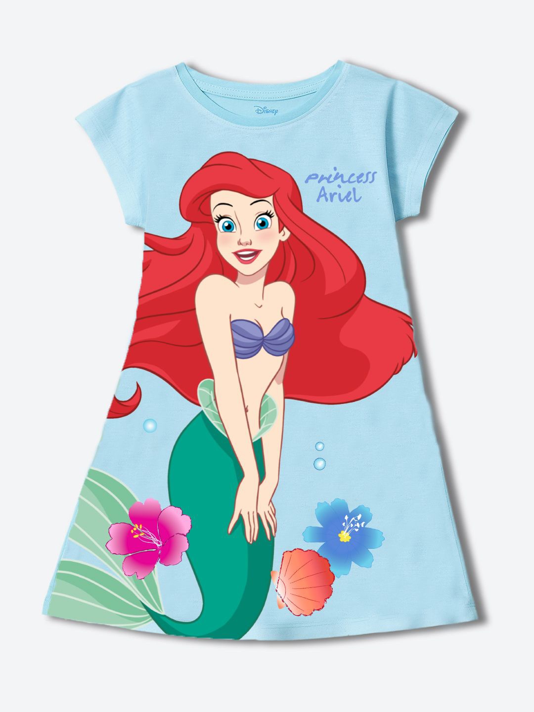 

YK Disney Floral Print A-Line Dress, Blue