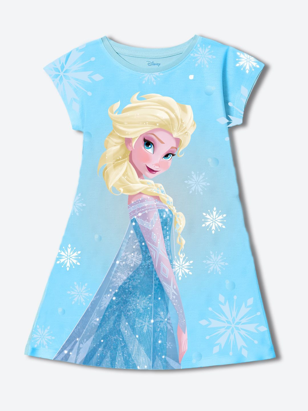 

YK Disney Floral Print A-Line Dress, Blue