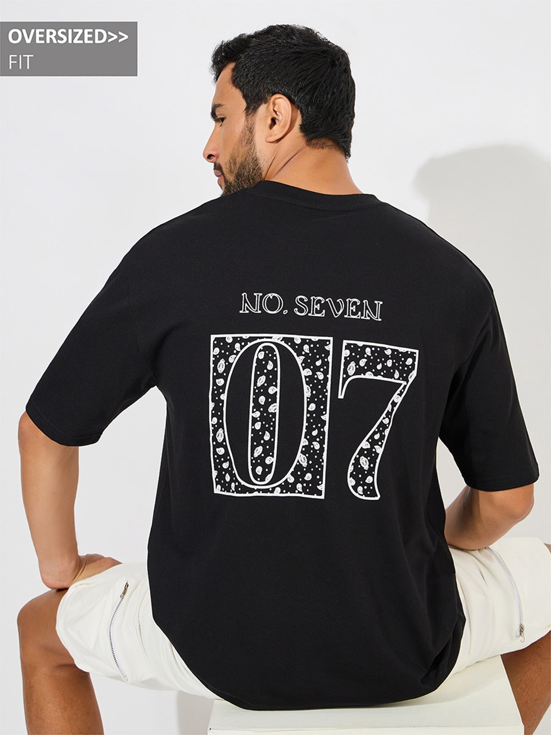 

Styli Printed Oversized Streetwear T-Shirt, Black