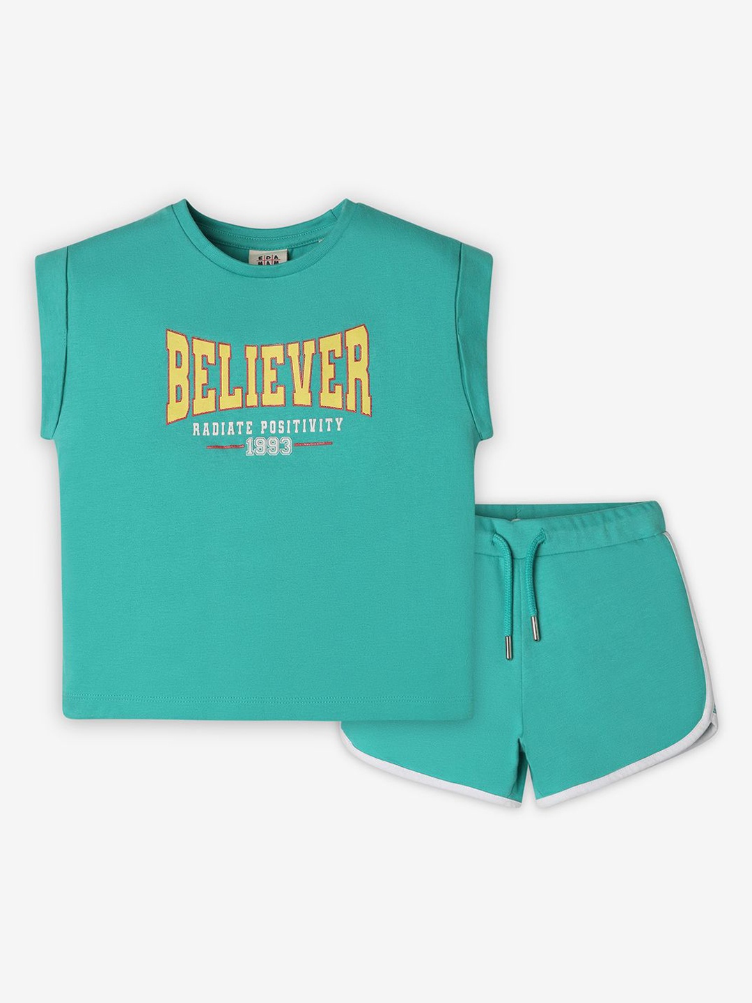 

Ed-a-Mamma Girls Printed Pure Cotton Clothing Set, Green