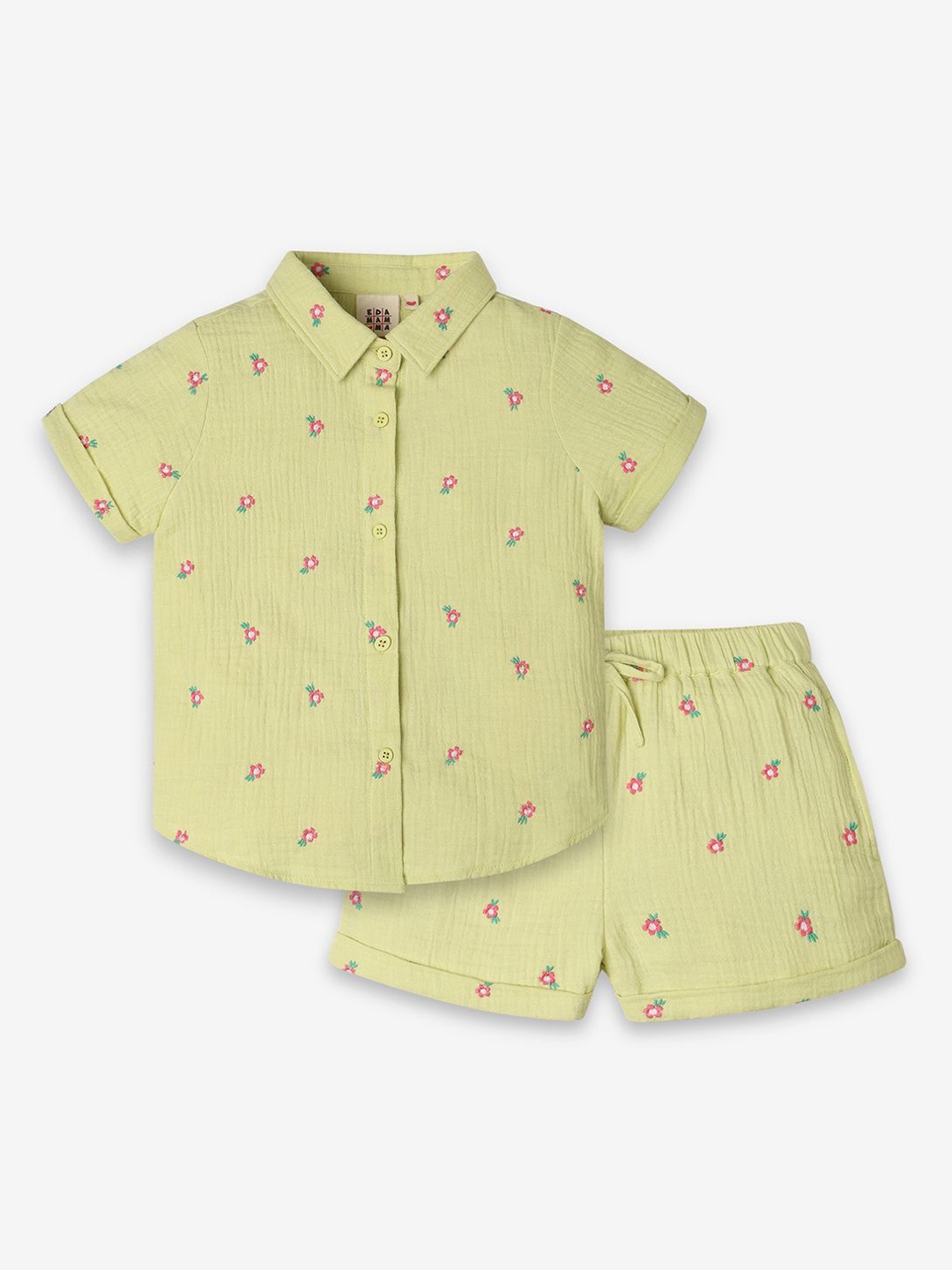 

Ed-a-Mamma Girls Printed Pure Cotton Clothing Set, Green
