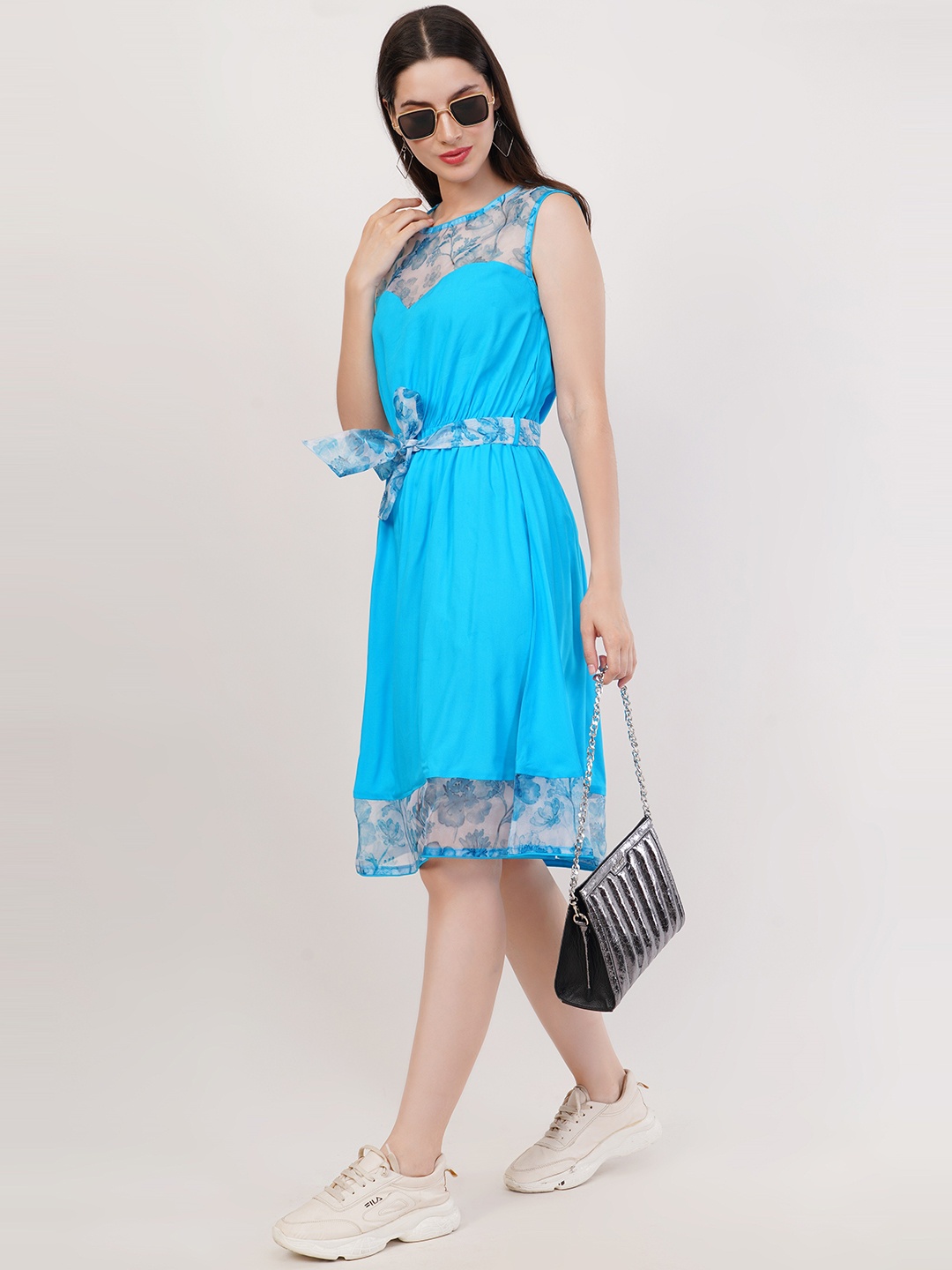 

Rhe-Ana Fit & Flare Dress, Turquoise blue