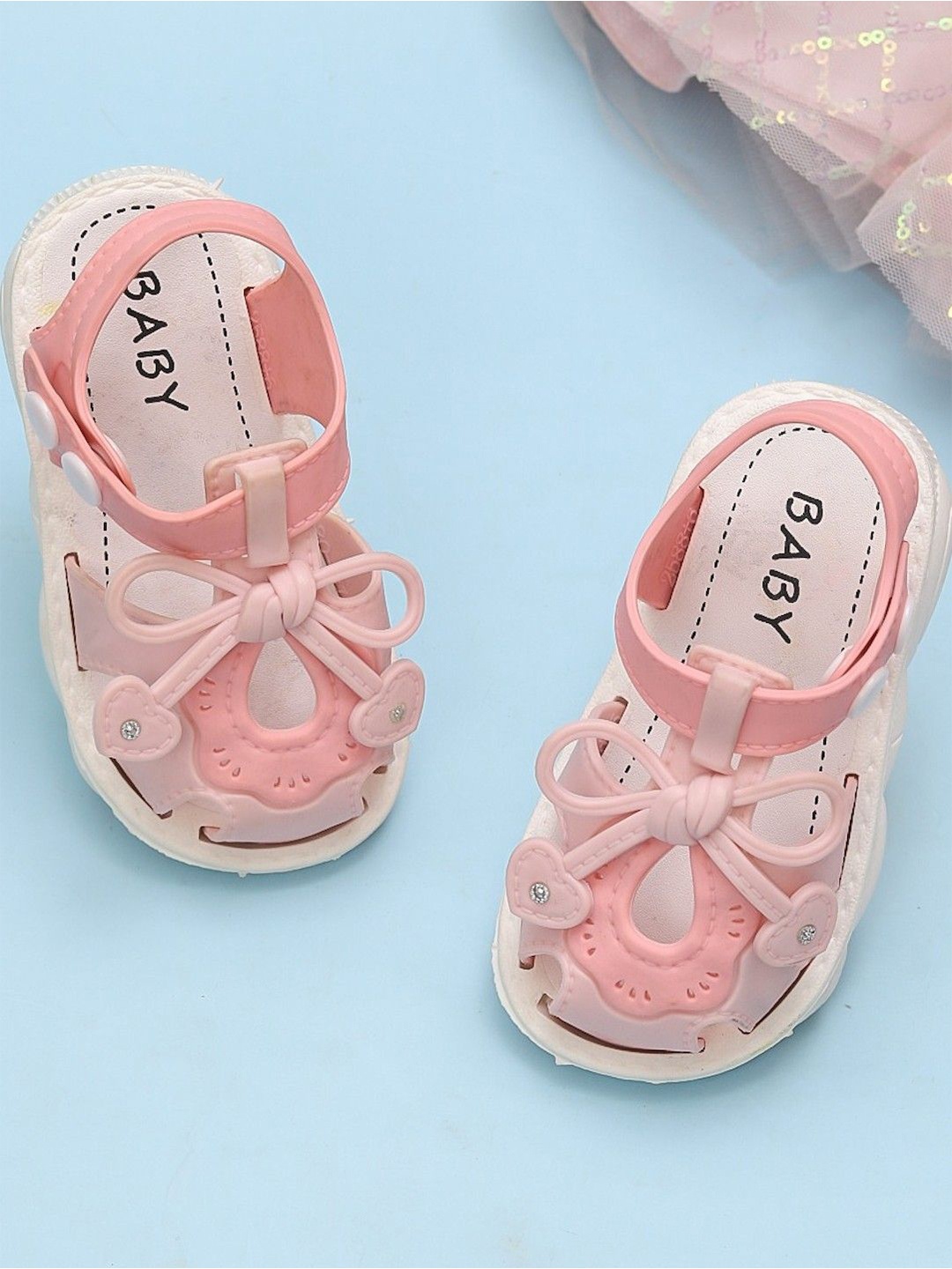 

Yellow Bee Girls Charming Bow Flats, Pink