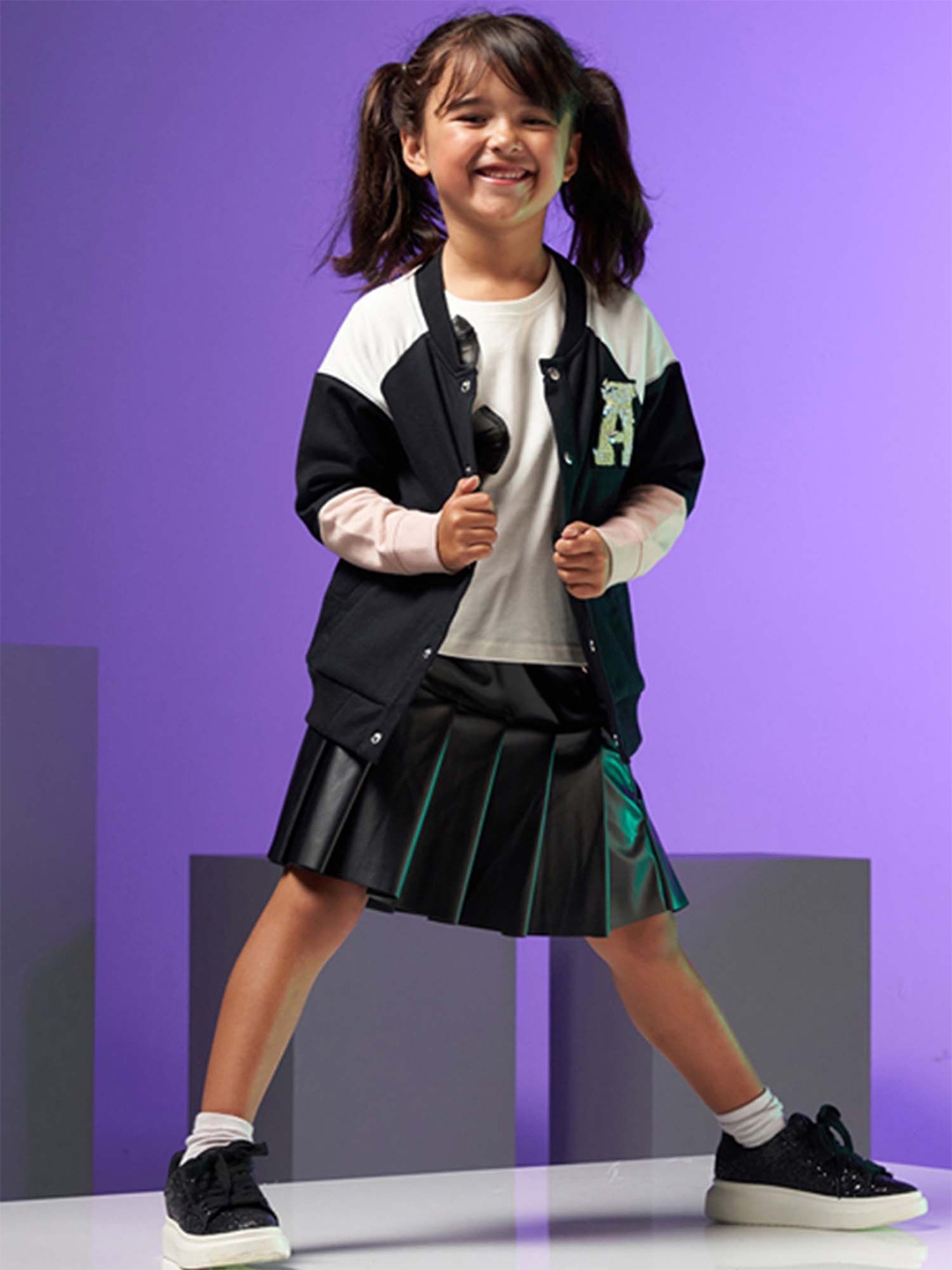 

Angel & Rocket Girls Colourblocked Sweatshirt, Black