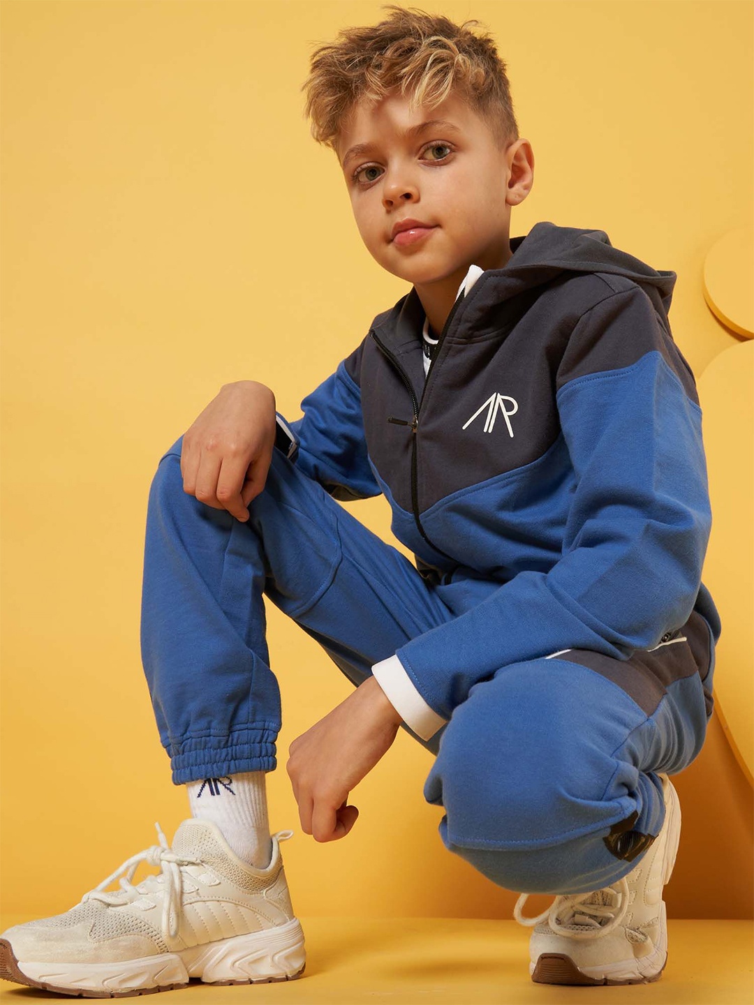 

Angel & Rocket Boys Colourblocked Hooded Sweatshirt, Blue