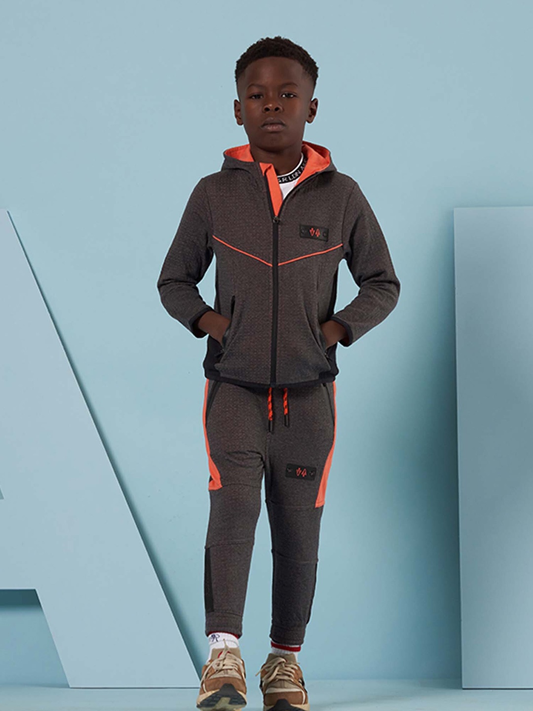 

Angel & Rocket Boys Printed Hooded Sweatshirt, Grey