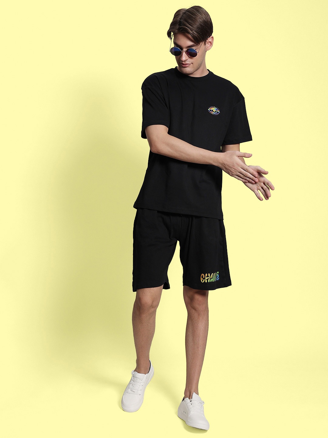 

Bene Kleed Printed Pure Cotton Oversized Co Ords, Black