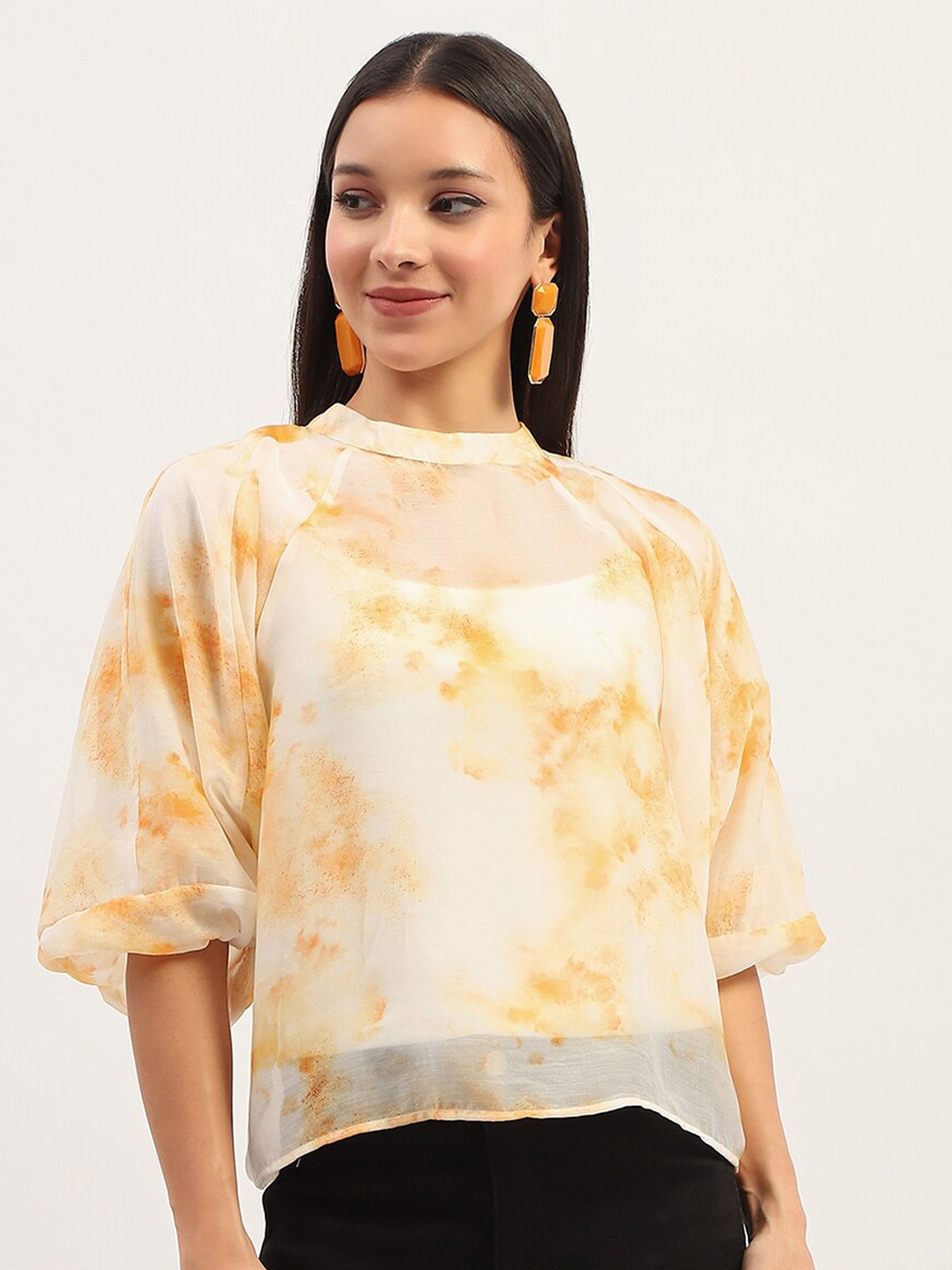 

Madame Dyed Round Neck Top, Yellow