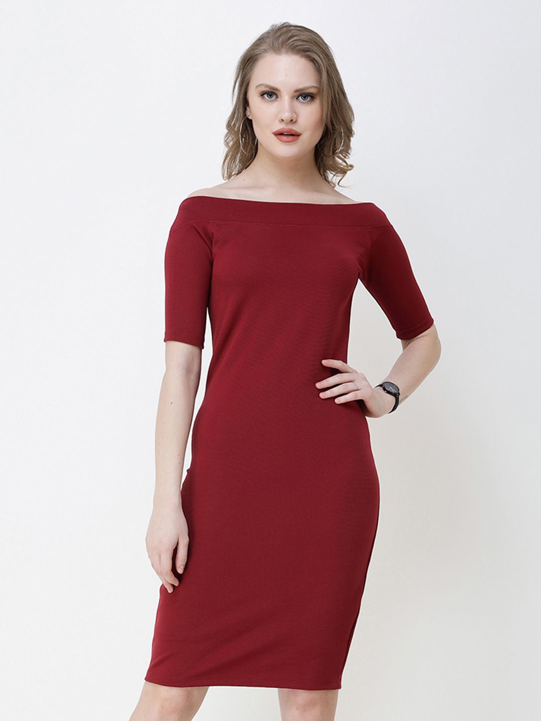

SCORPIUS Sheath Dress, Maroon