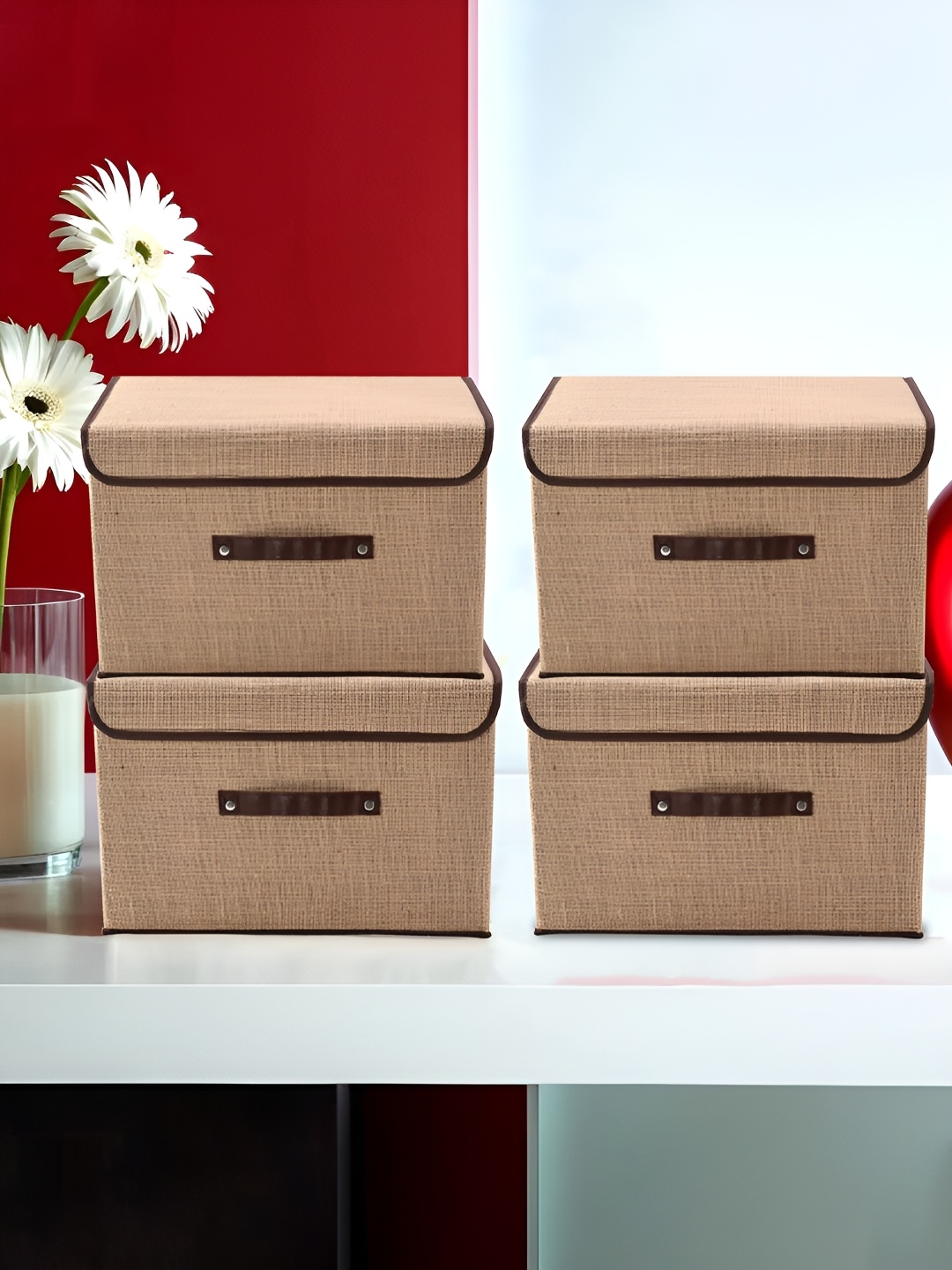 

Kuber Industries Brown Set of 4 Regular Drawer Organiser Organisers