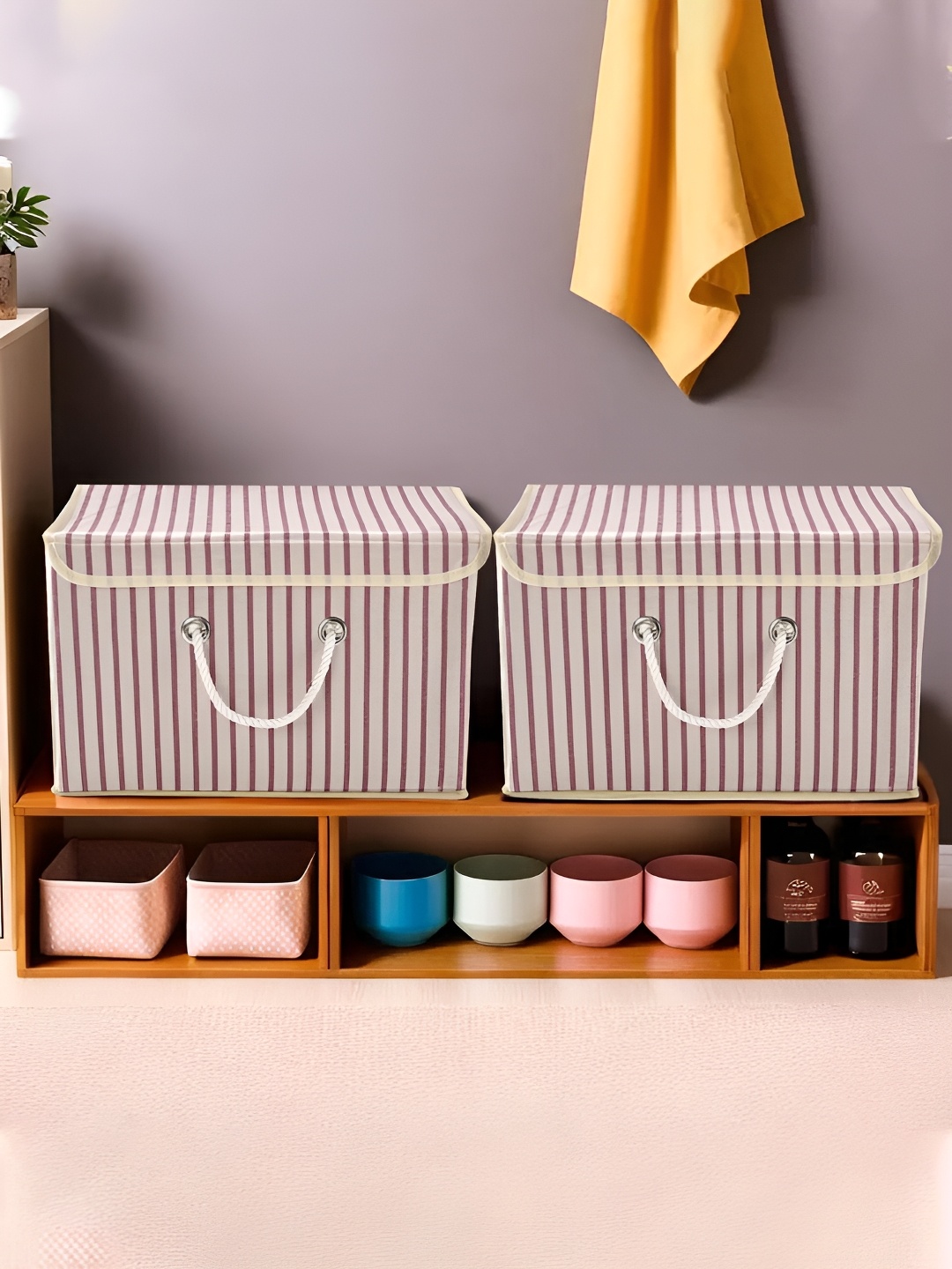 

Kuber Industries Cream-Coloured Set of 2 Regular Drawer Organiser Organisers