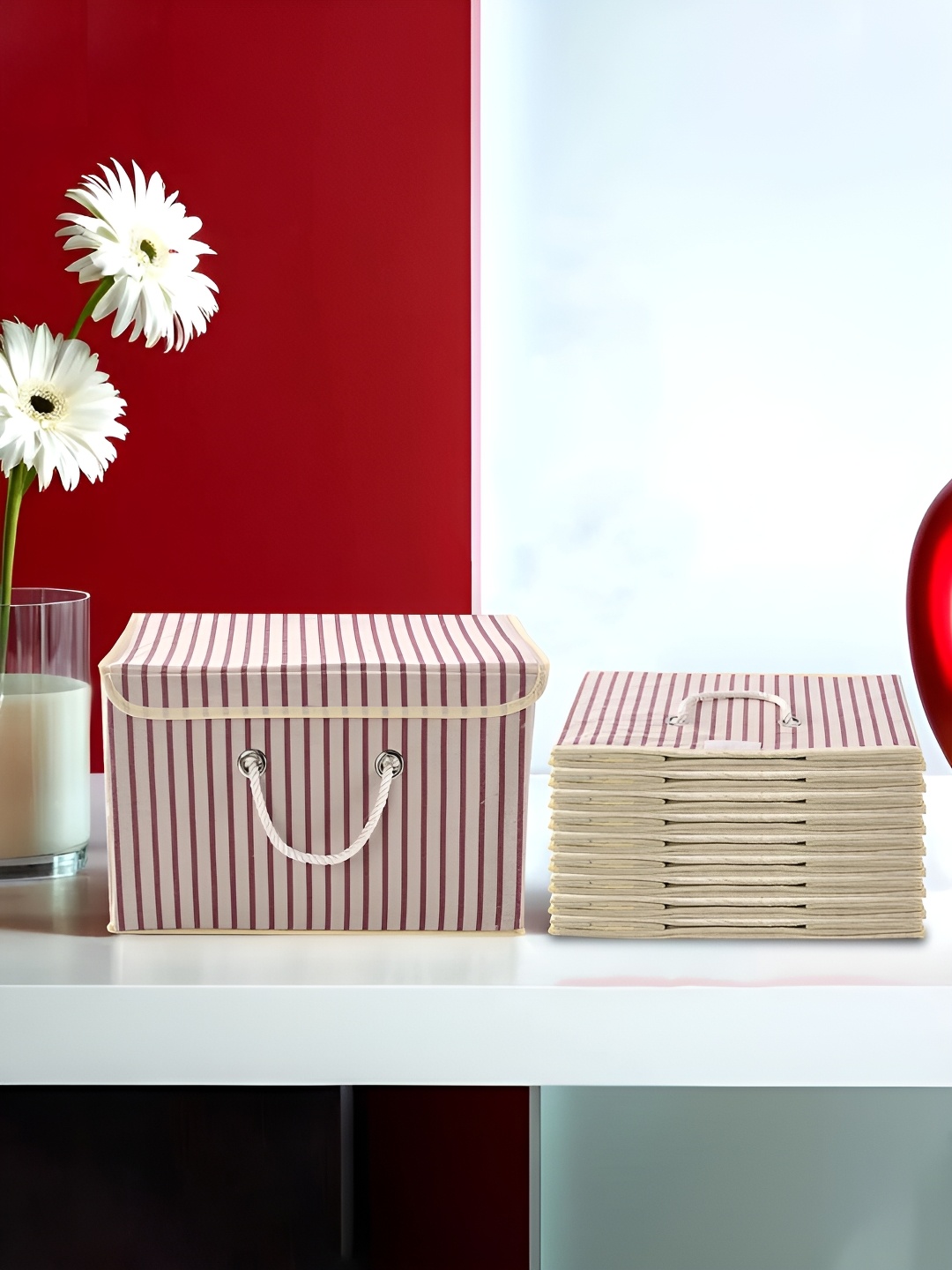 

Kuber Industries Set of 10 Cream-Coloured Regular Drawer Organisers