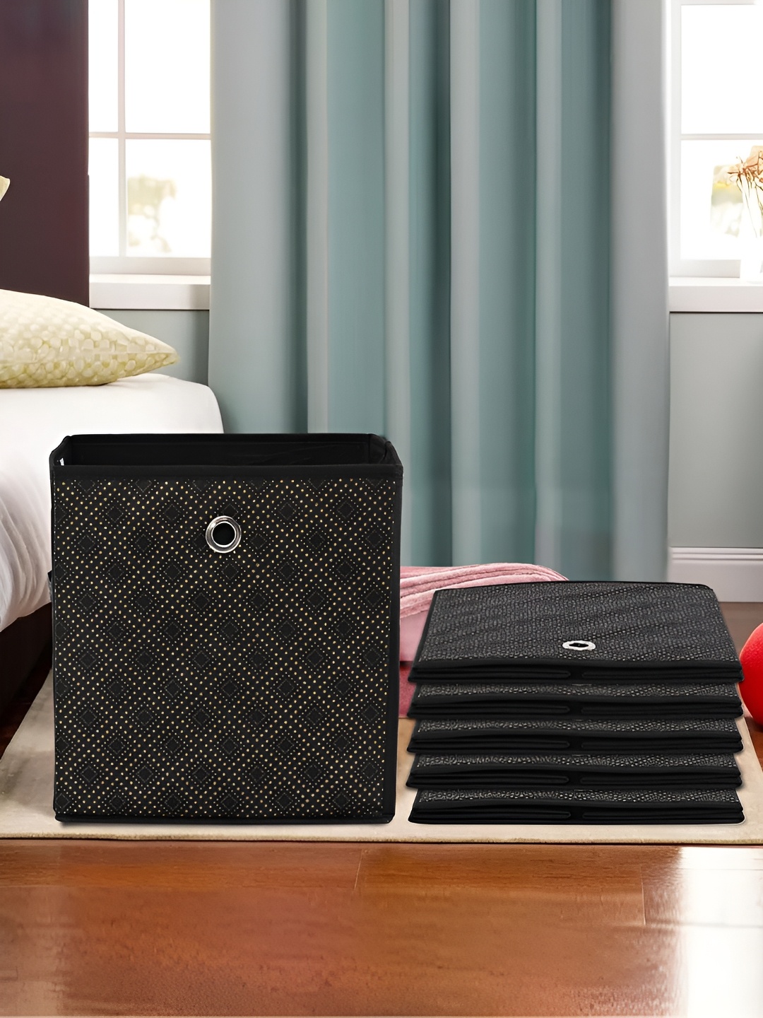 

Kuber Industries Black Set of 6 Regular Multi-Utility Organisers