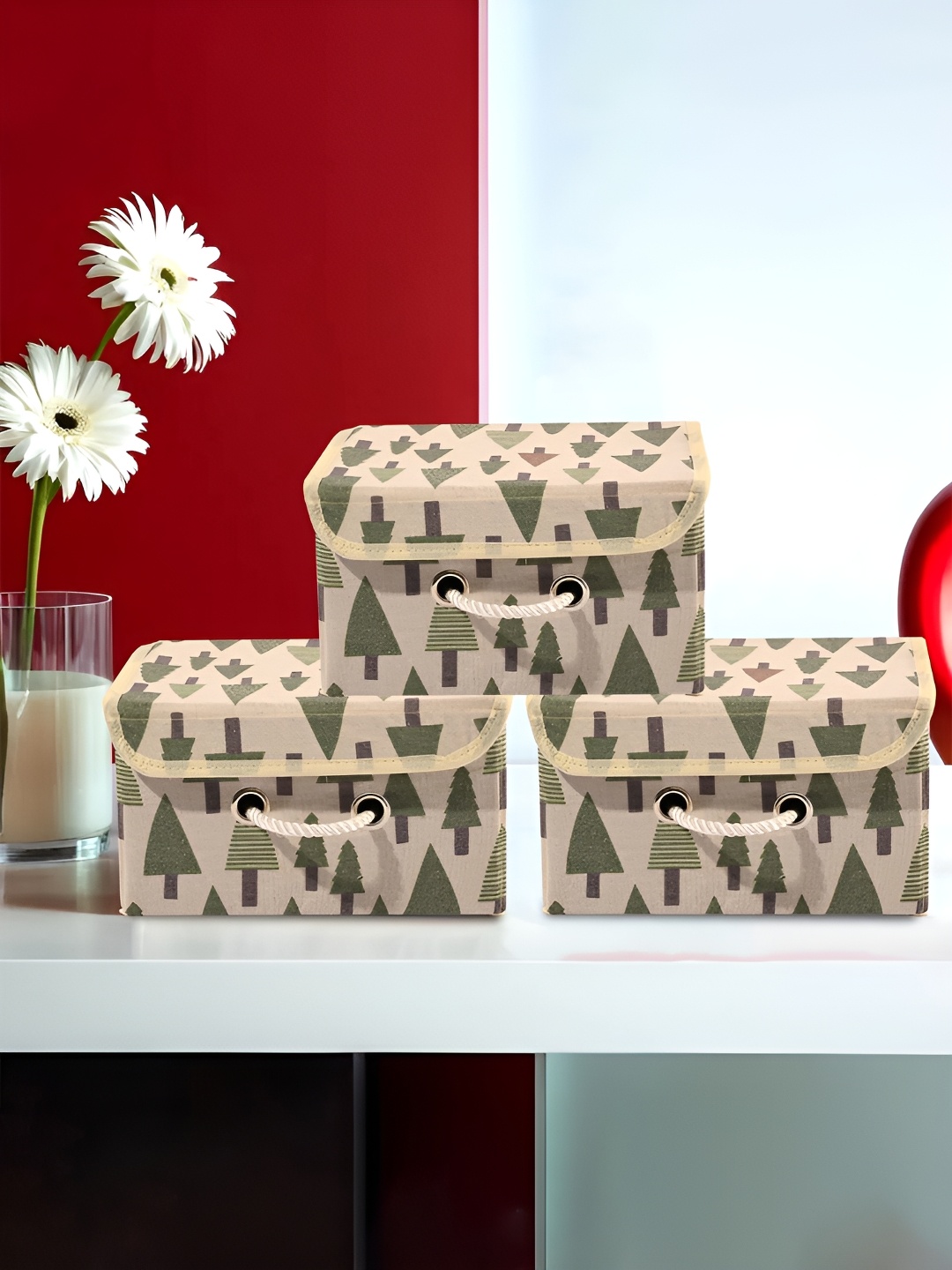 

Kuber Industries Cream-Coloured Set of 3 Regular Drawer Organiser Organisers