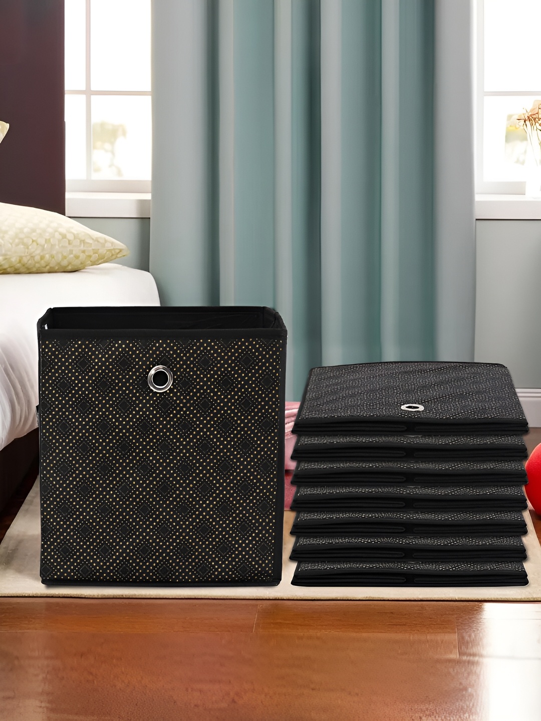 

Kuber Industries Set of 8 Black Regular Multi-Utility Organisers