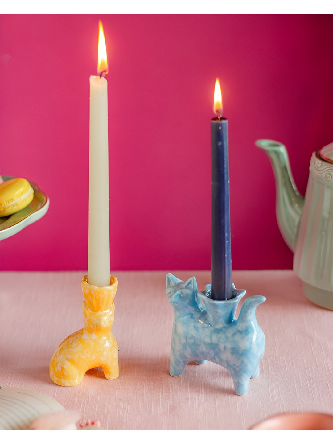 

The Wishing Chair Blue & Mustard Set of 2 Candle Holder