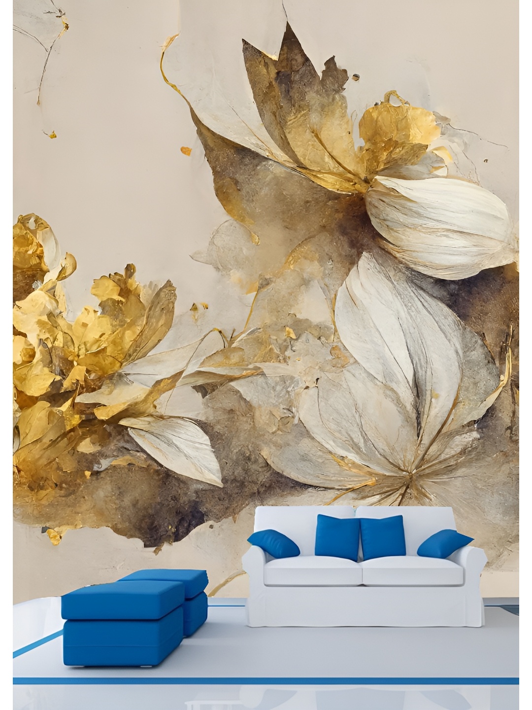 

Aura Off White & Beige 3D Printed Self Adhesive Wall Sticker