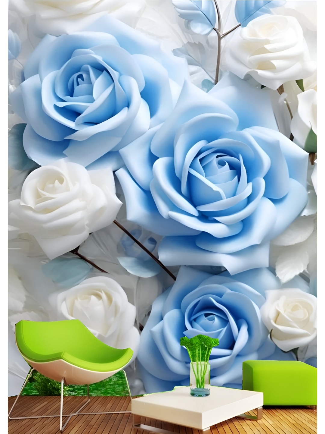 

Aura Blue & White Floral Printed Self Adhesive Wall Sticker