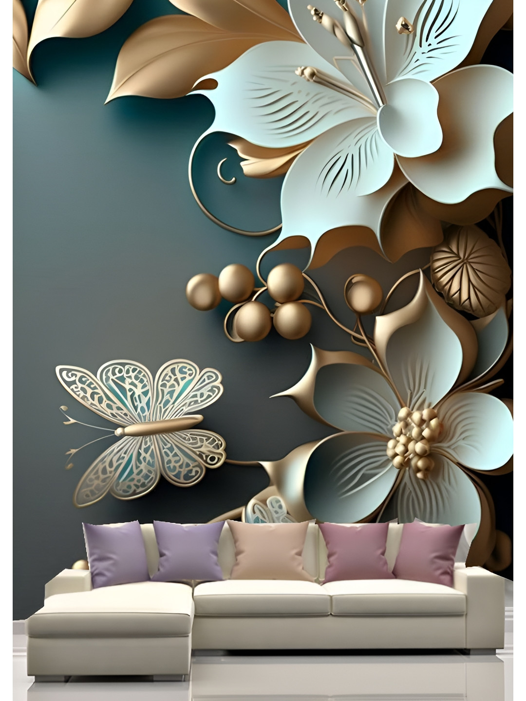 

Aura Brown & White Floral Printed Self Adhesive Wall Sticker