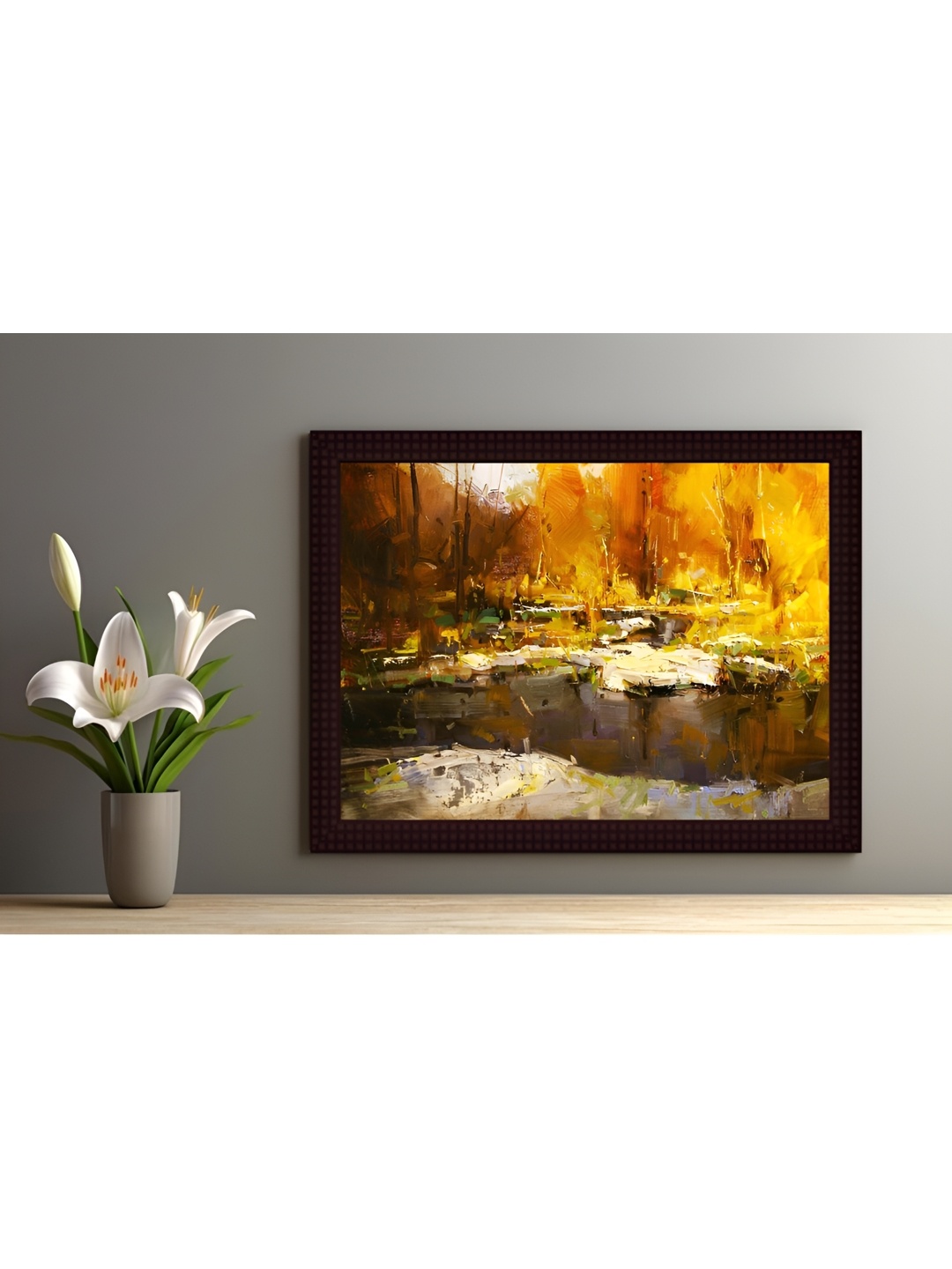 

Tamatina Yellow & Brown 1 Piece Canvas Abstract Wall Paintings