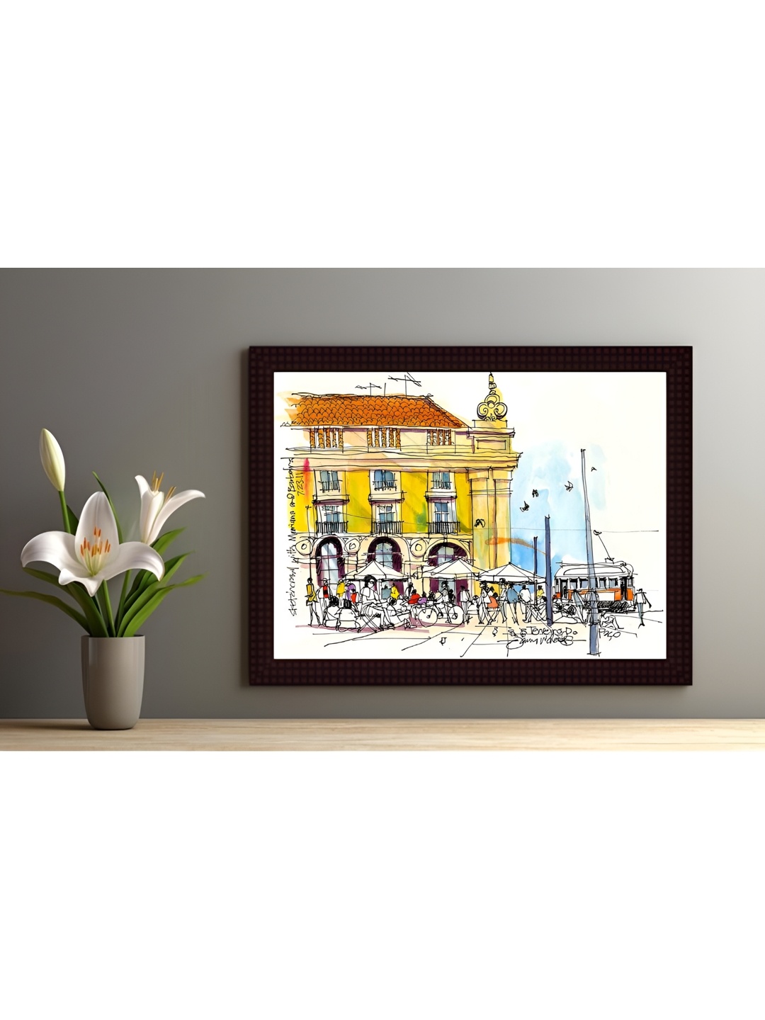 

Tamatina Yellow & White 1 Piece Canvas Other Wall Paintings