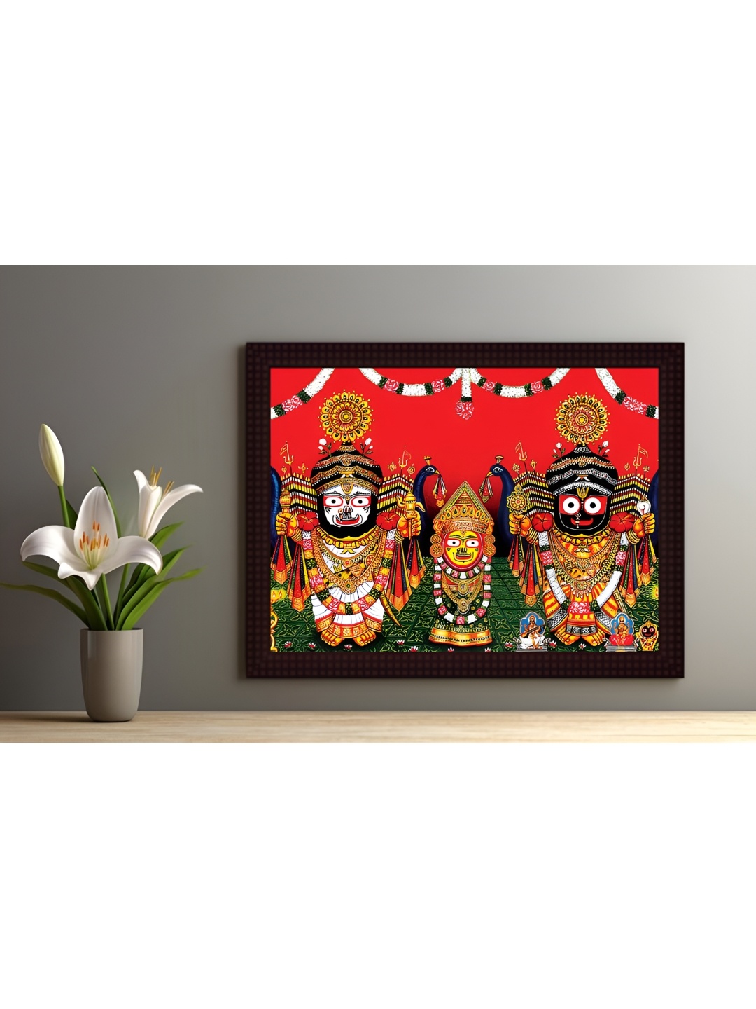 

Tamatina Red & Brown Printed Wooden Framed Wall Art