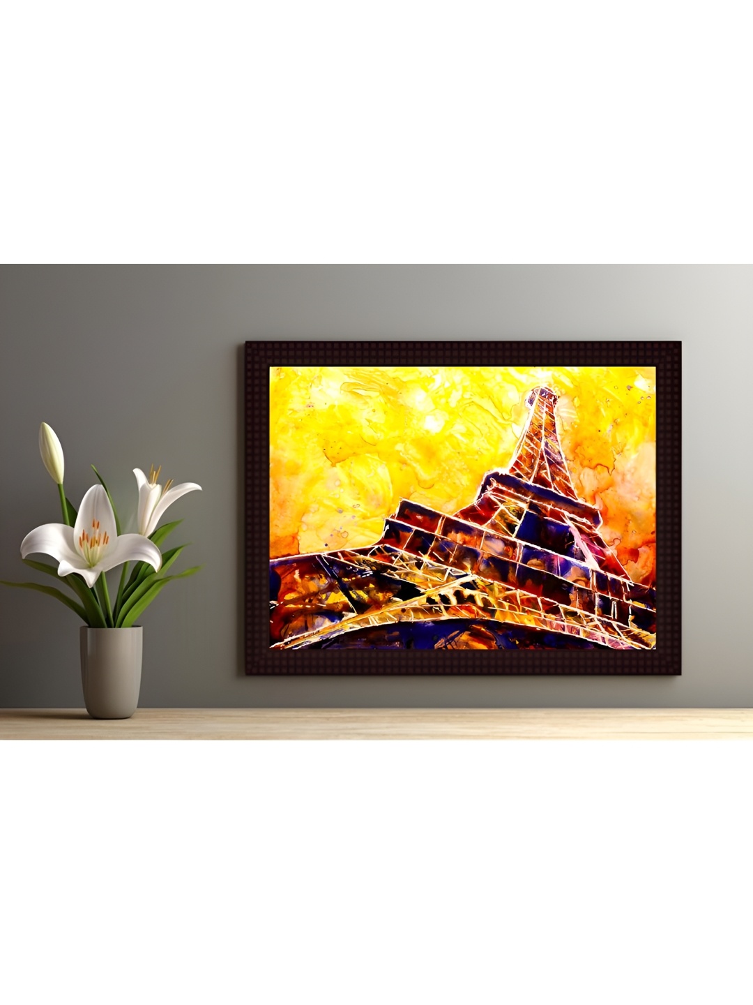 Tamatina Yellow & Orange 1 Piece Canvas Abstract Wall Paintings