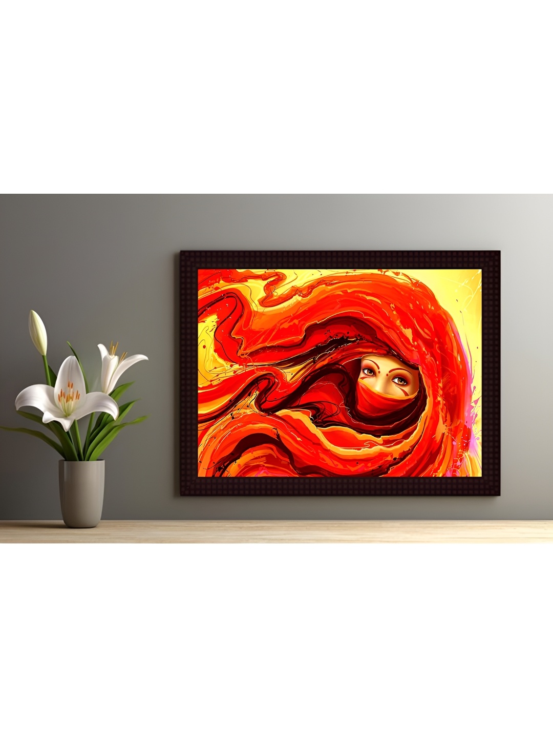 

Tamatina Red & Brown Printed Wooden Framed Wall Art