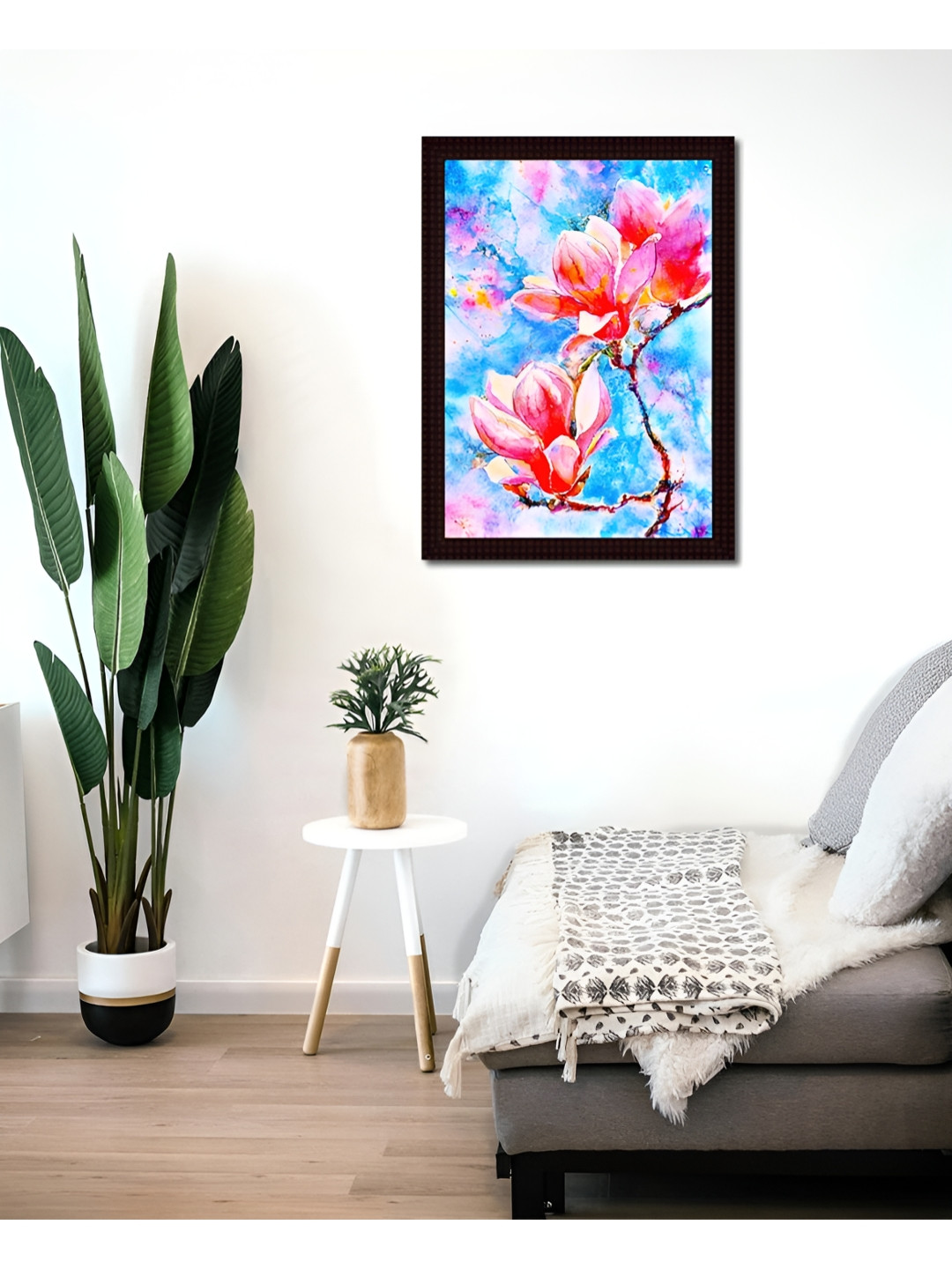 

Tamatina Blue & Pink 1 Piece Canvas Floral and Botanical Wall Paintings