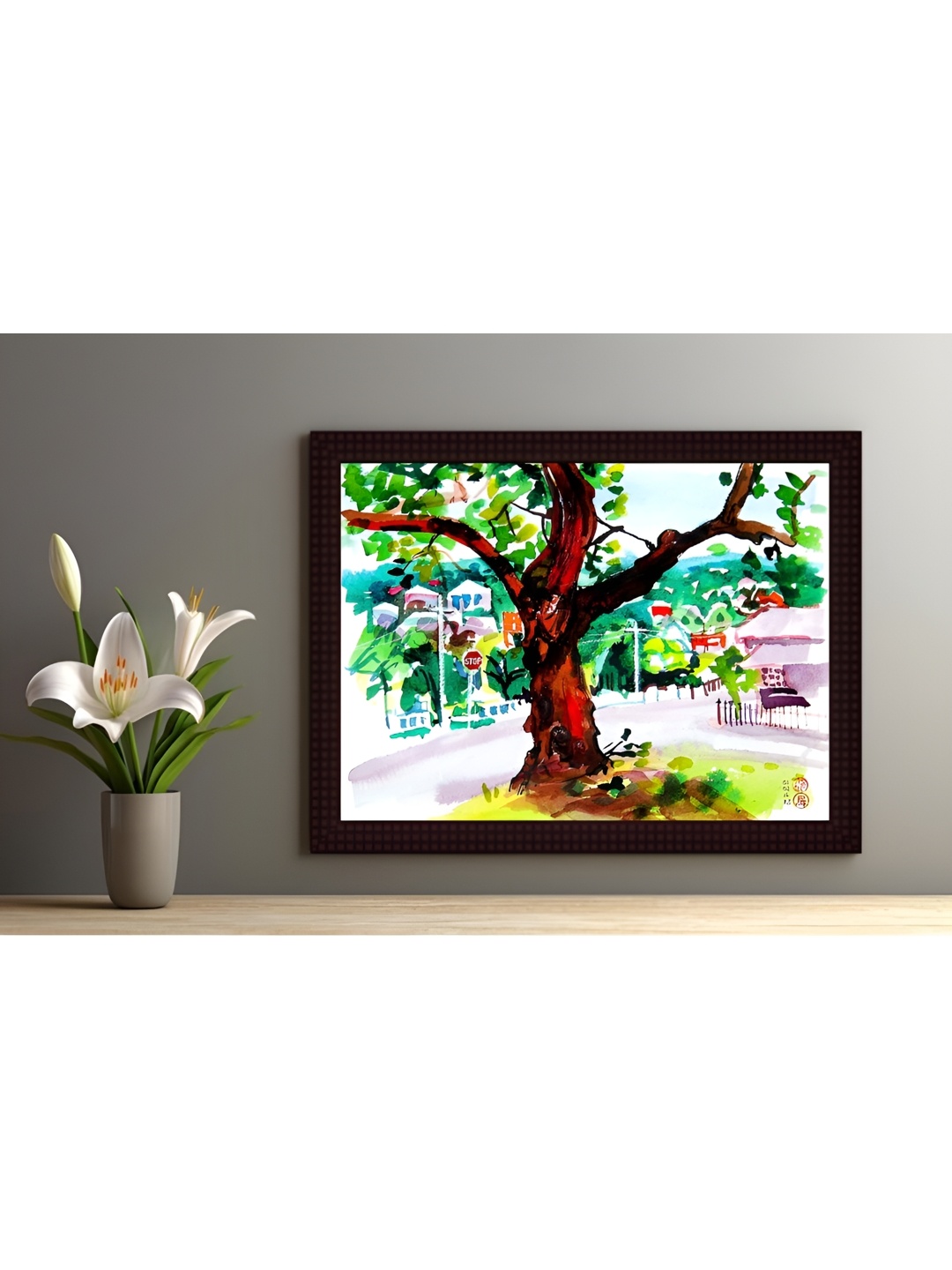 

Tamatina Green & Brown Printed Wooden Framed Wall Art