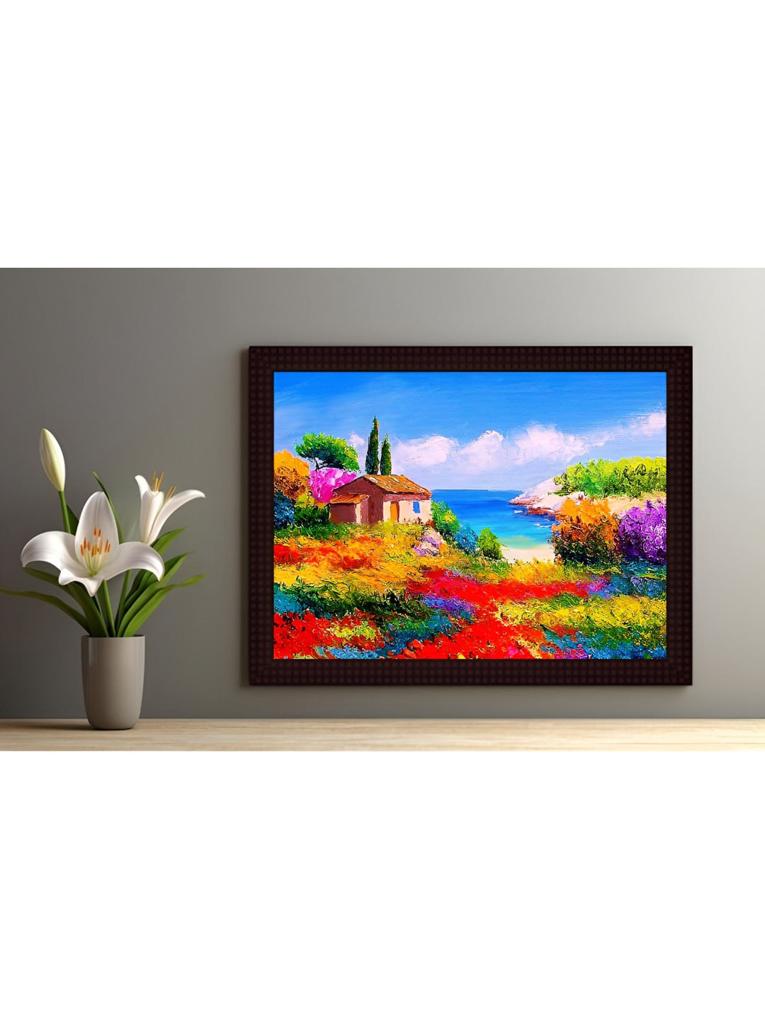 

Tamatina Blue & Brown Printed Wooden Framed Wall Art