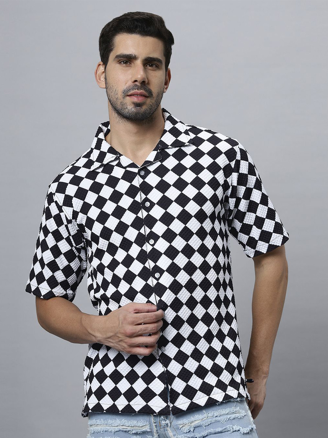 

N AND J Men Relaxed Opaque Printed Casual Shirt, Multi