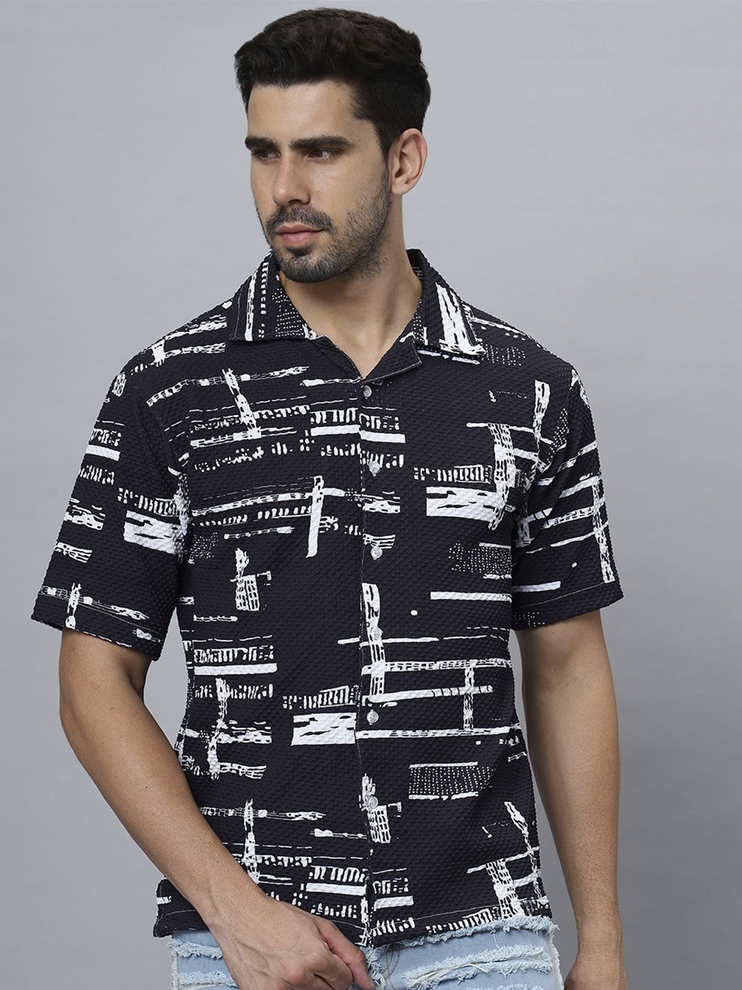 

N AND J Men Relaxed Opaque Printed Casual Shirt, Multi