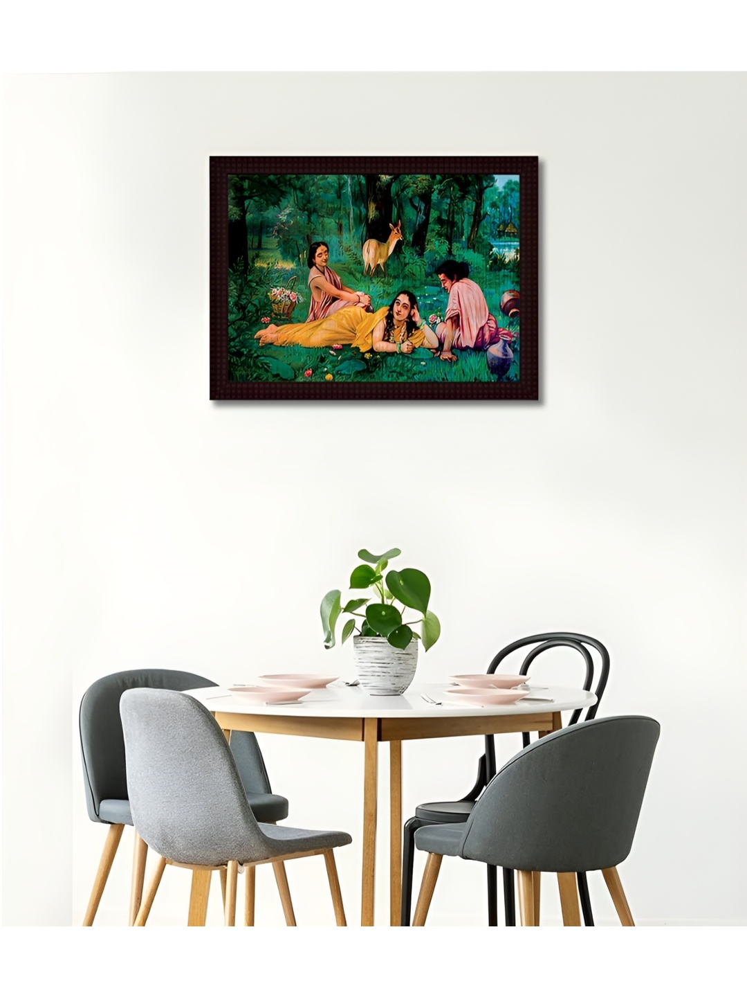 

Tamatina Green & Brown Printed Wooden Framed Wall Art