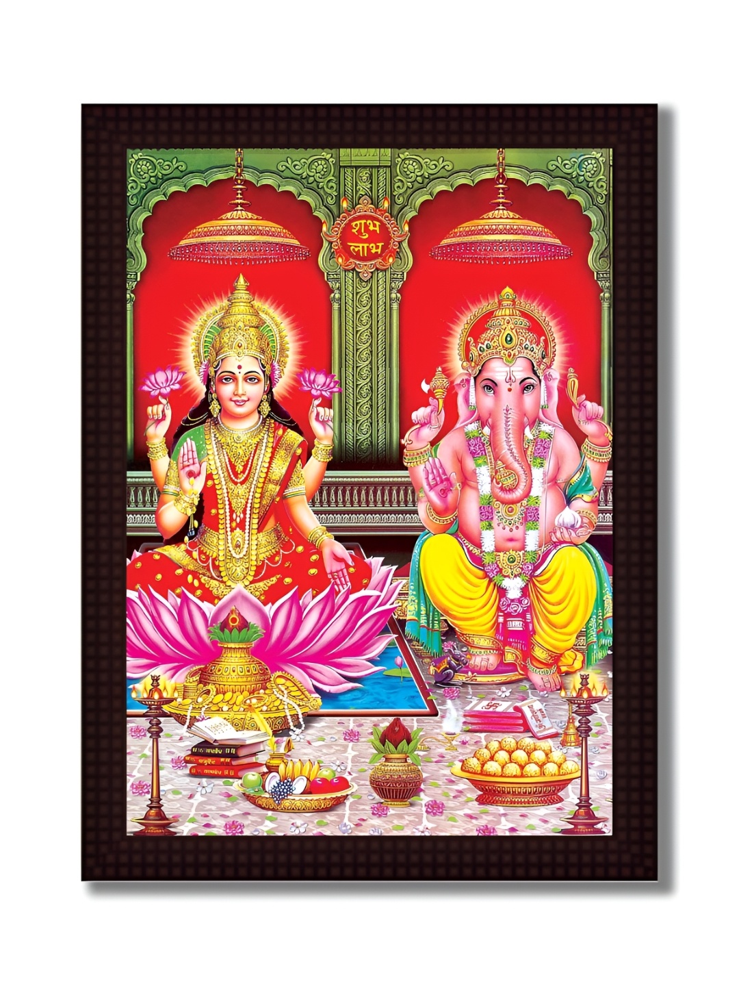 Tamatina Red & Yellow 1 Piece Canvas Religious Wall Paintings